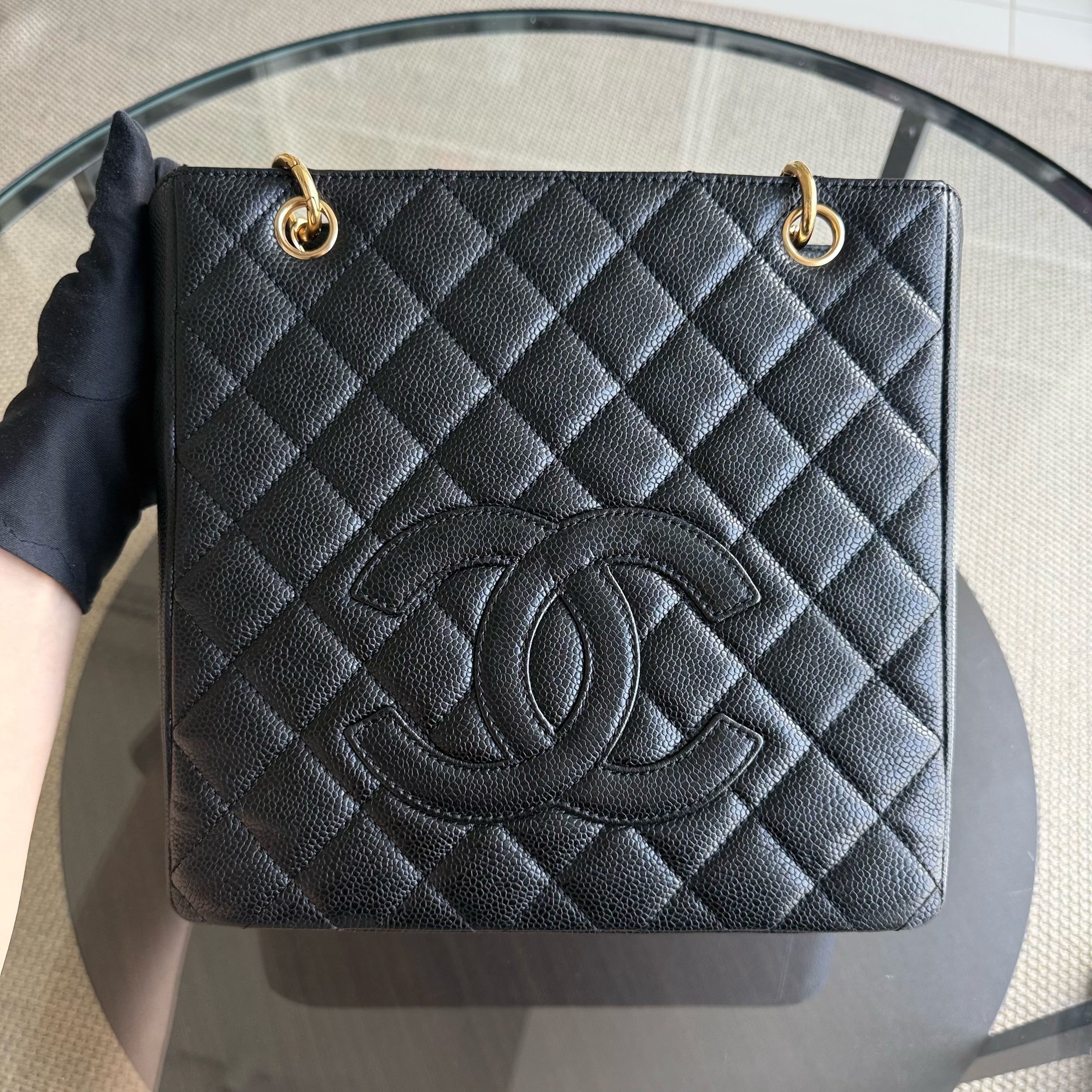 Chanel PST Petite Shopping Tote - Caviar Quilted Black Gold Hardware