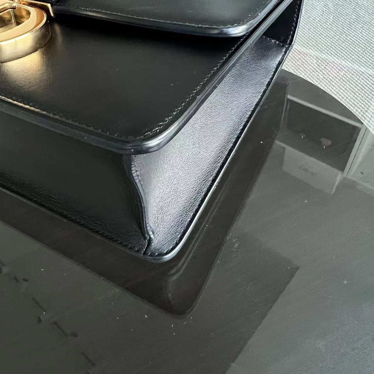 Dior 30 Montaigne - Smooth Calfskin Black Golden Hardware with Strap