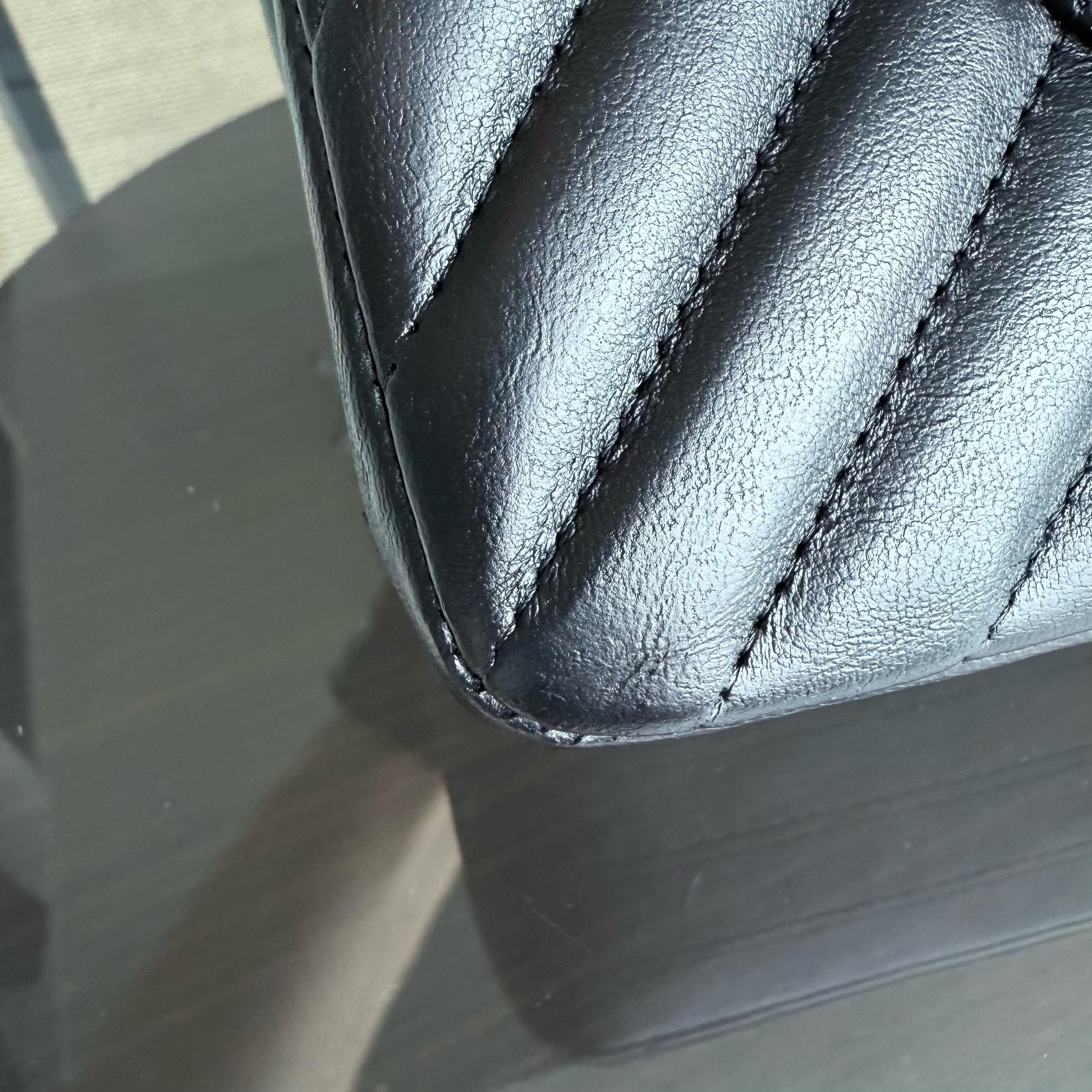 Chanel Classic Flap Medium - 25CM Chevron Lambskin Black Gold Hardware Series 23