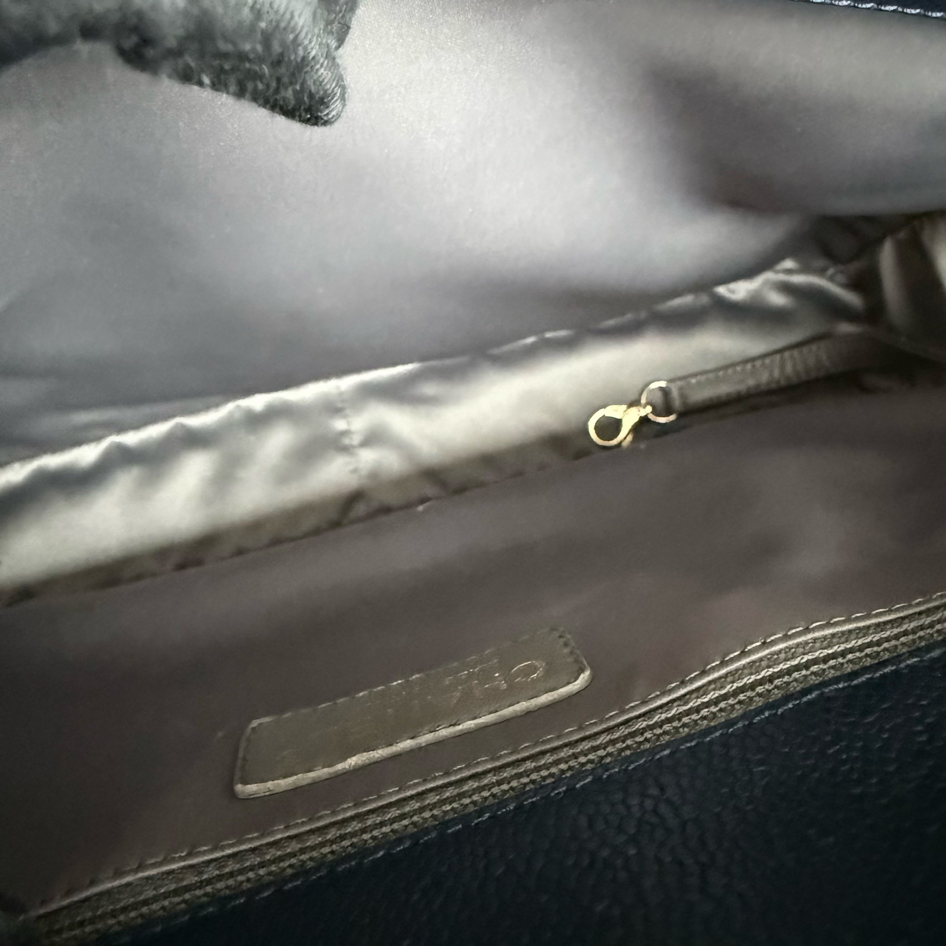 Chanel GST Grand Shopping Tote - Caviar Quilted Dark Blue Gold Hardware Series 19