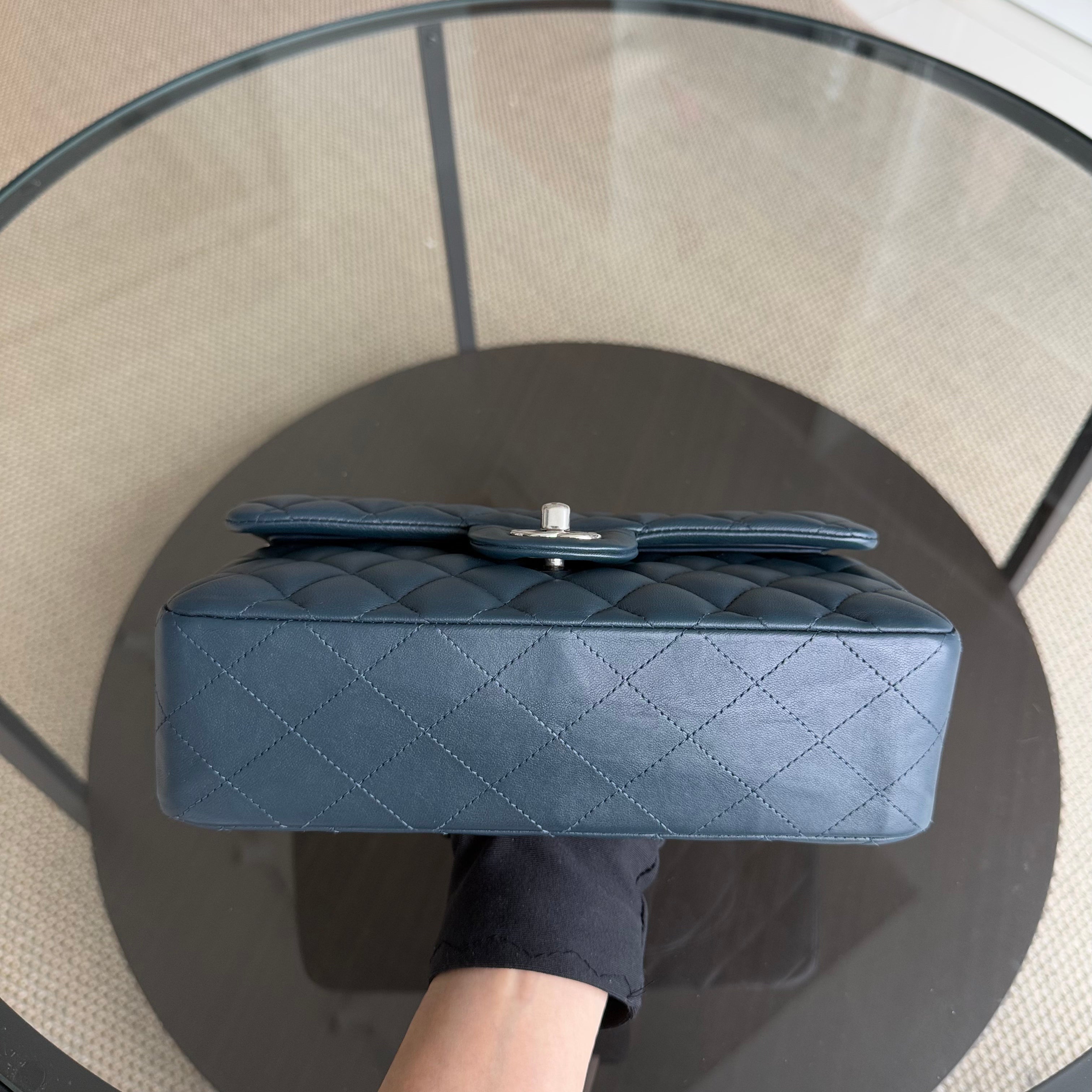 Chanel Classic Flap Small - 23CM Quilted Lambskin Dark Blue Silver Hardware Series 26