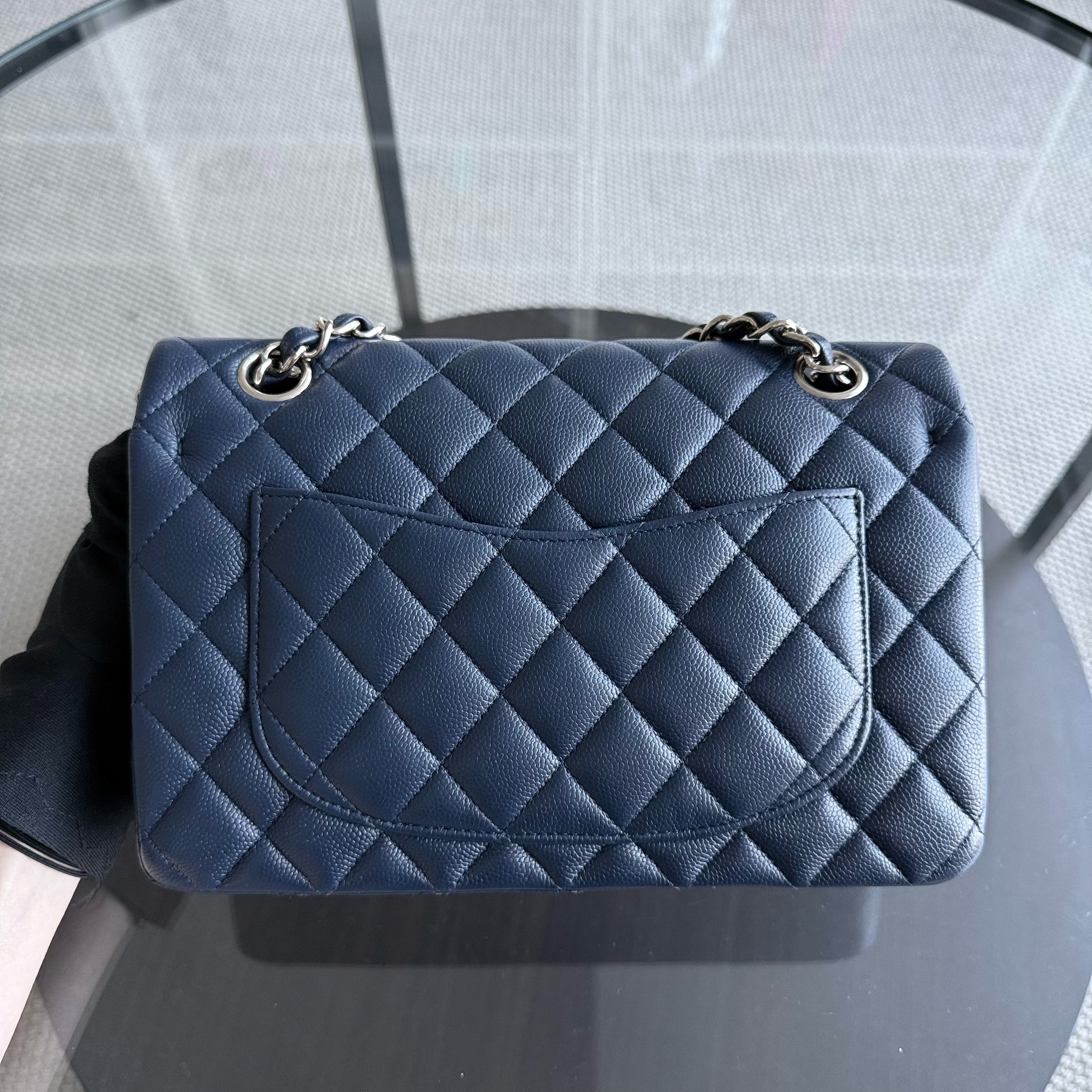 Chanel Classic Flap Small - Caviar 23CM Quilted Dark Blue Gold Hardware Series 24