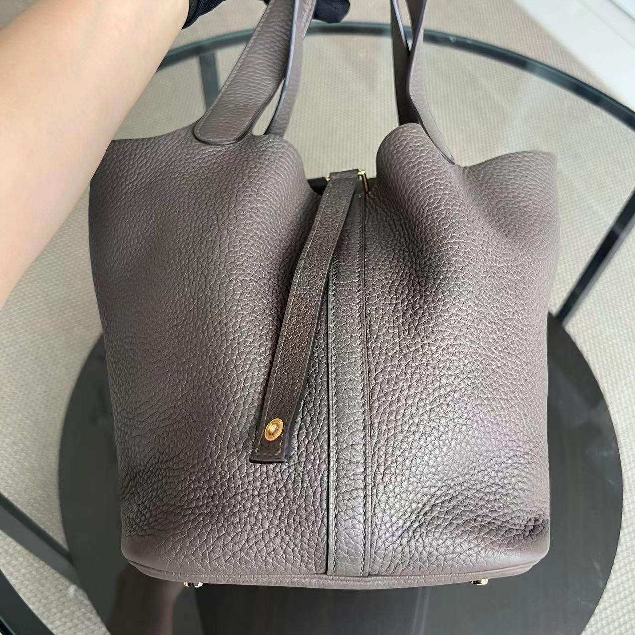 Hermes Picotin 22 - Etoupe Clemence Golden Hardware