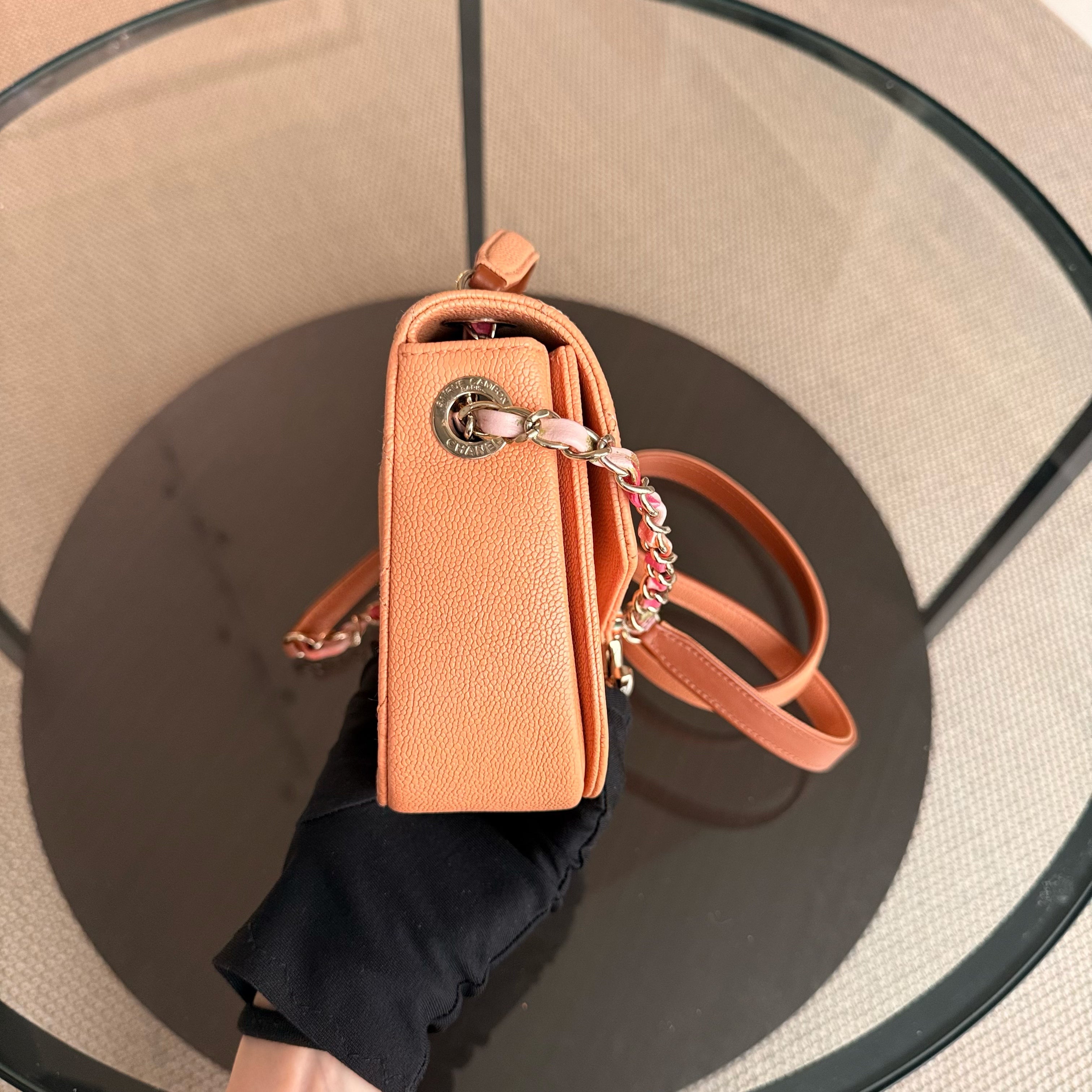 Chanel Coco Curve Cuba Small - Quilted Caviar Caramel Light Gold Hardware Series 23