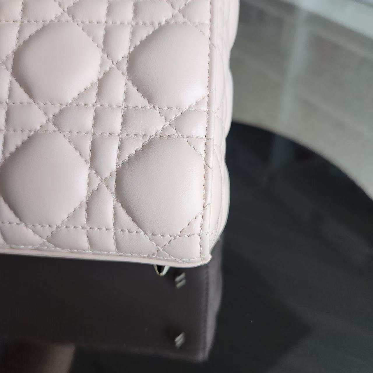 Dior Lady Small - Cannage Lambskin Light Blush Pink Gold Hardware