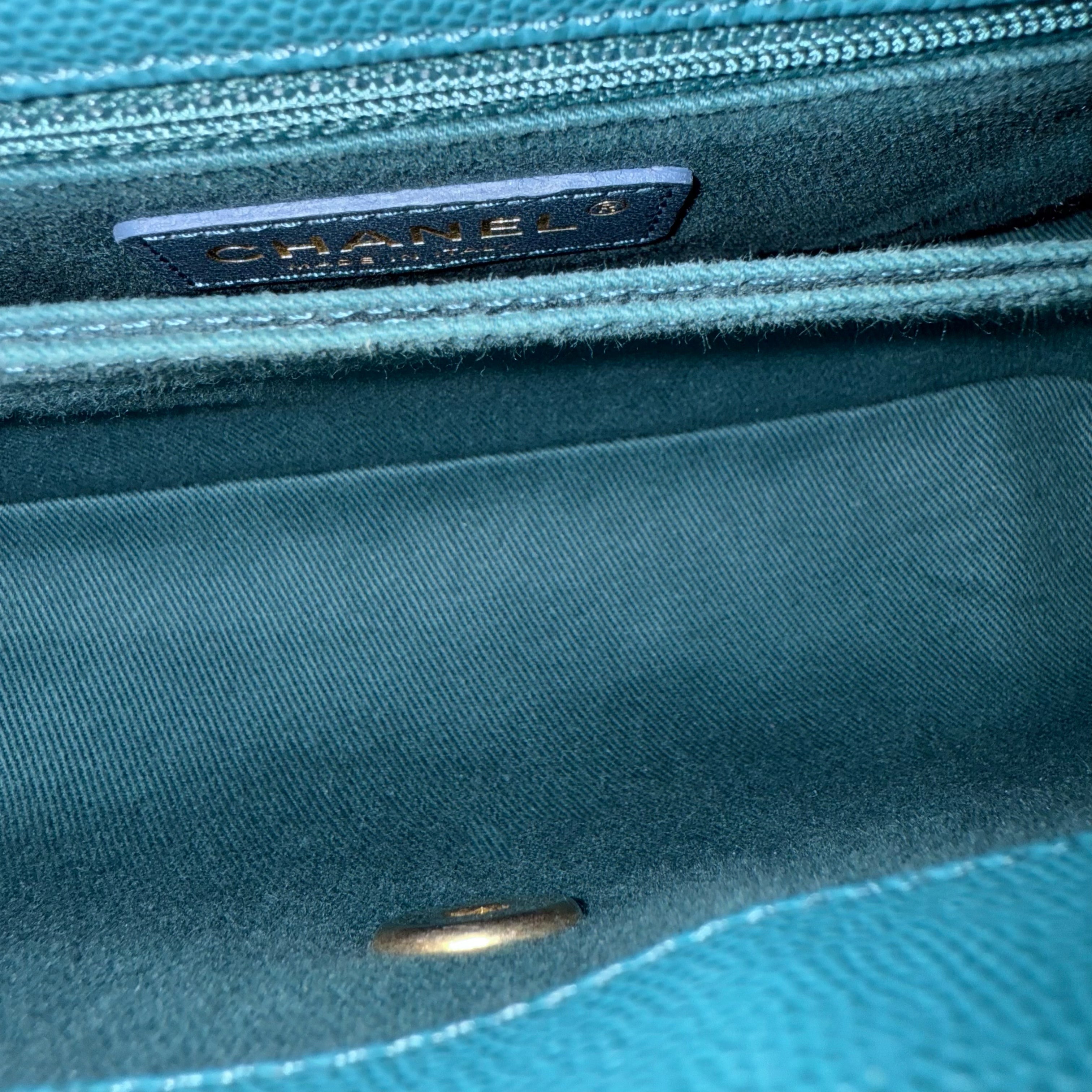 Chanel Coco Handle Small - Caviar Quilted Blue Gold Hardware Series 28