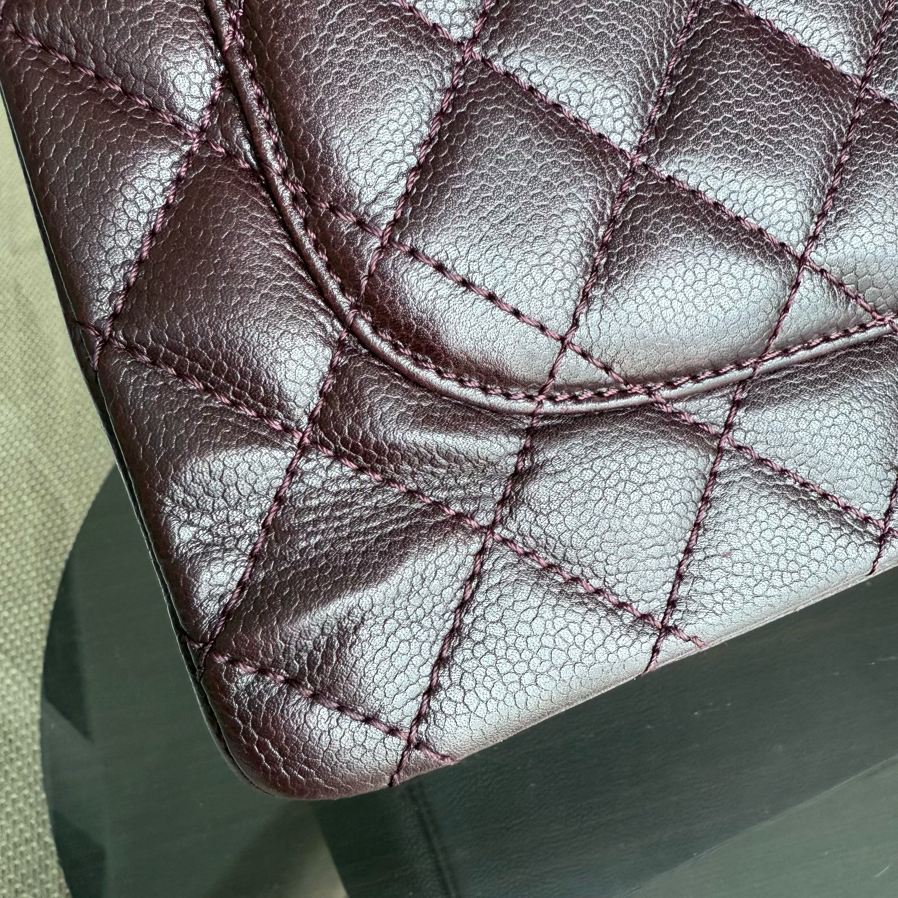 Chanel GST Grand Shopping Tote  - Caviar Quilted Burgundy Grained Calfskin Silver Hardware Series 11