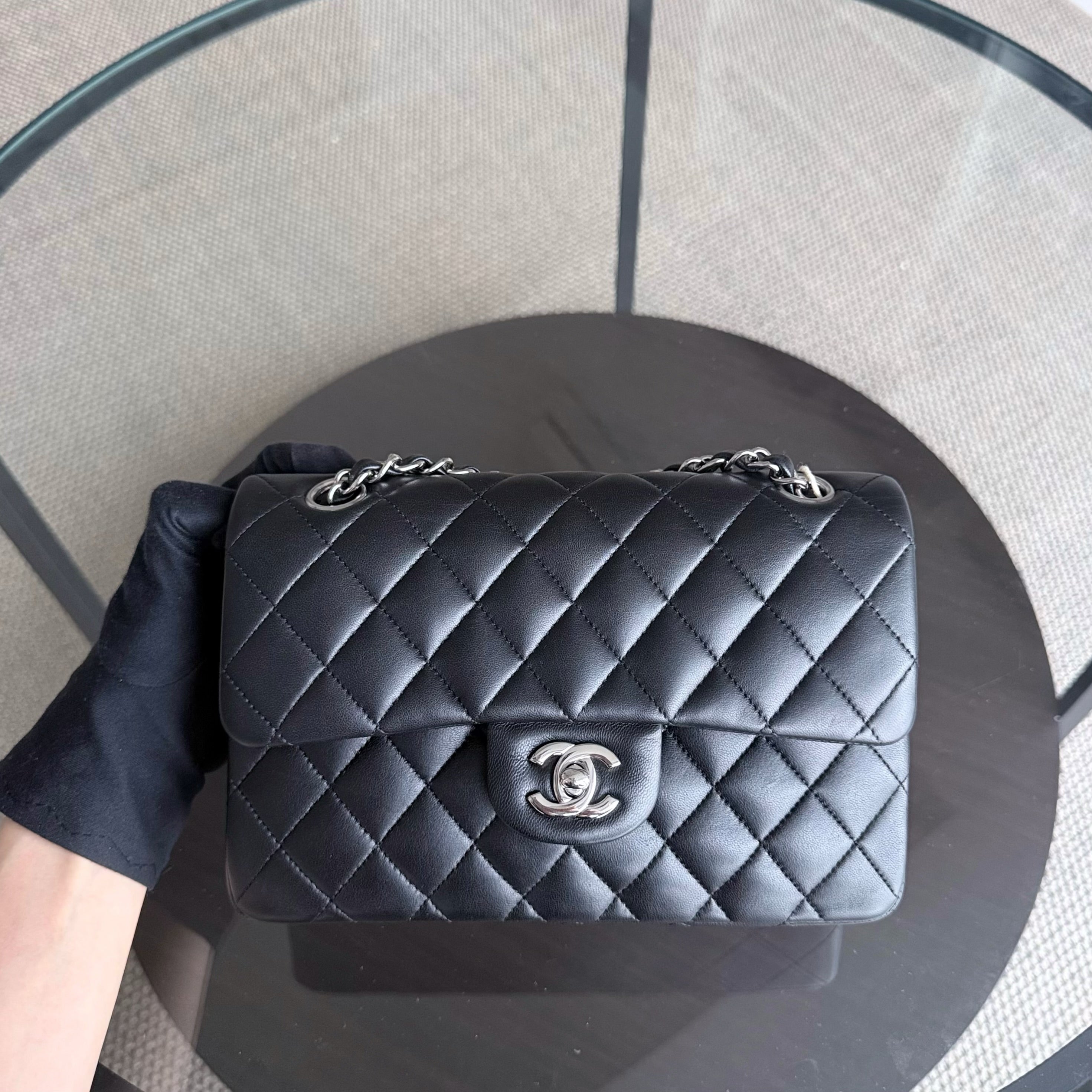 Chanel Classic Flap Small - Lambskin 23CM Quilted Black Silver Hardware Series 14