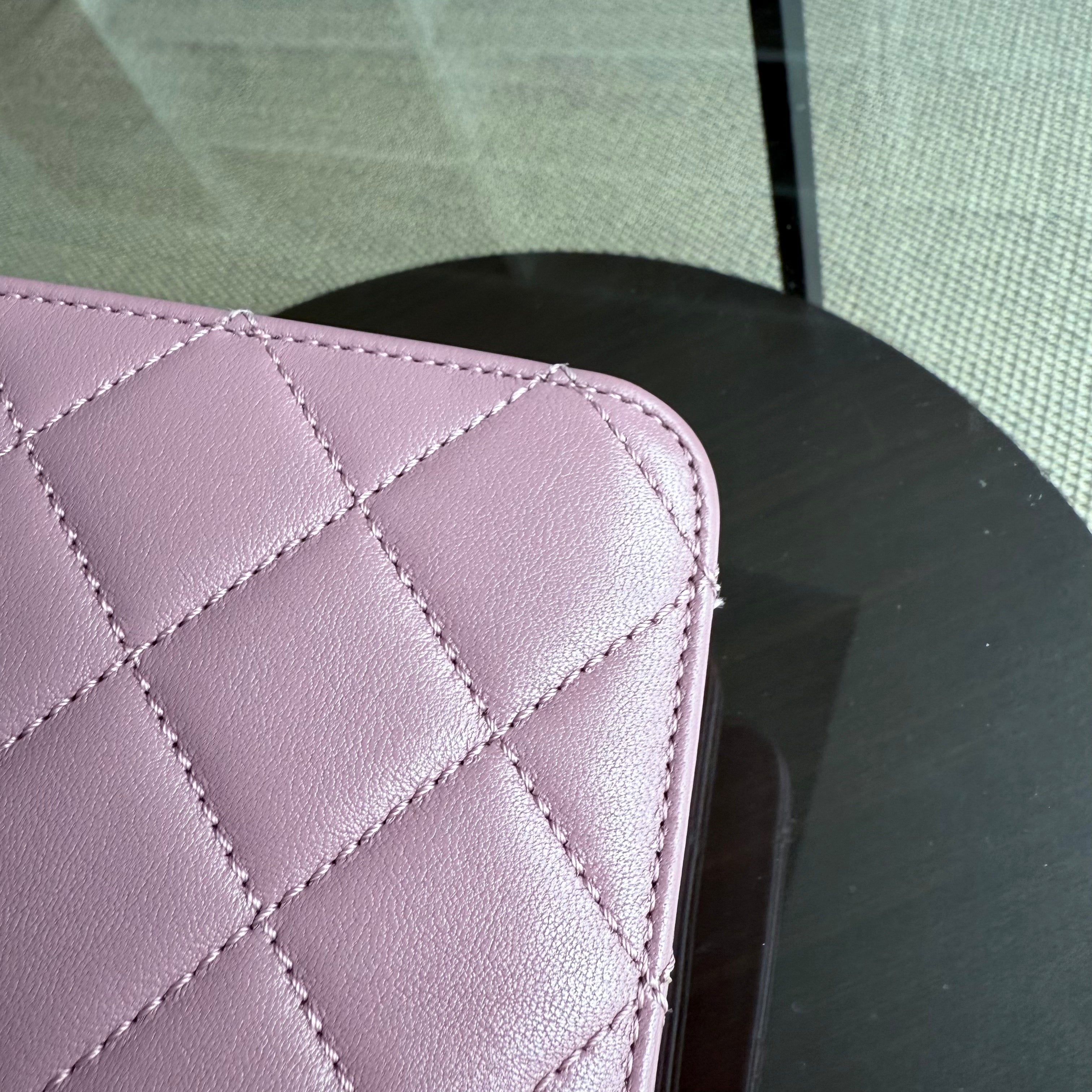 Chanel Beauty Lock Flap - 28CM Quilted Sheetskin Pink Gold Hardware Series 22