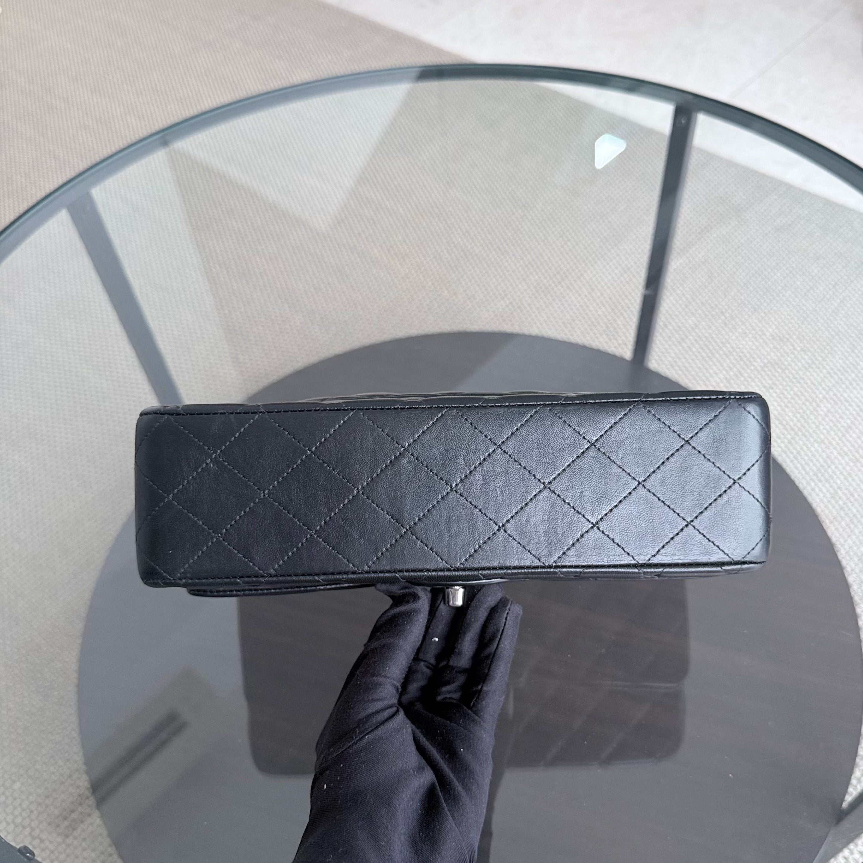 Chanel Classic Flap Medium - 25CM Quilted Lambskin Black Silver Hardware Series 16