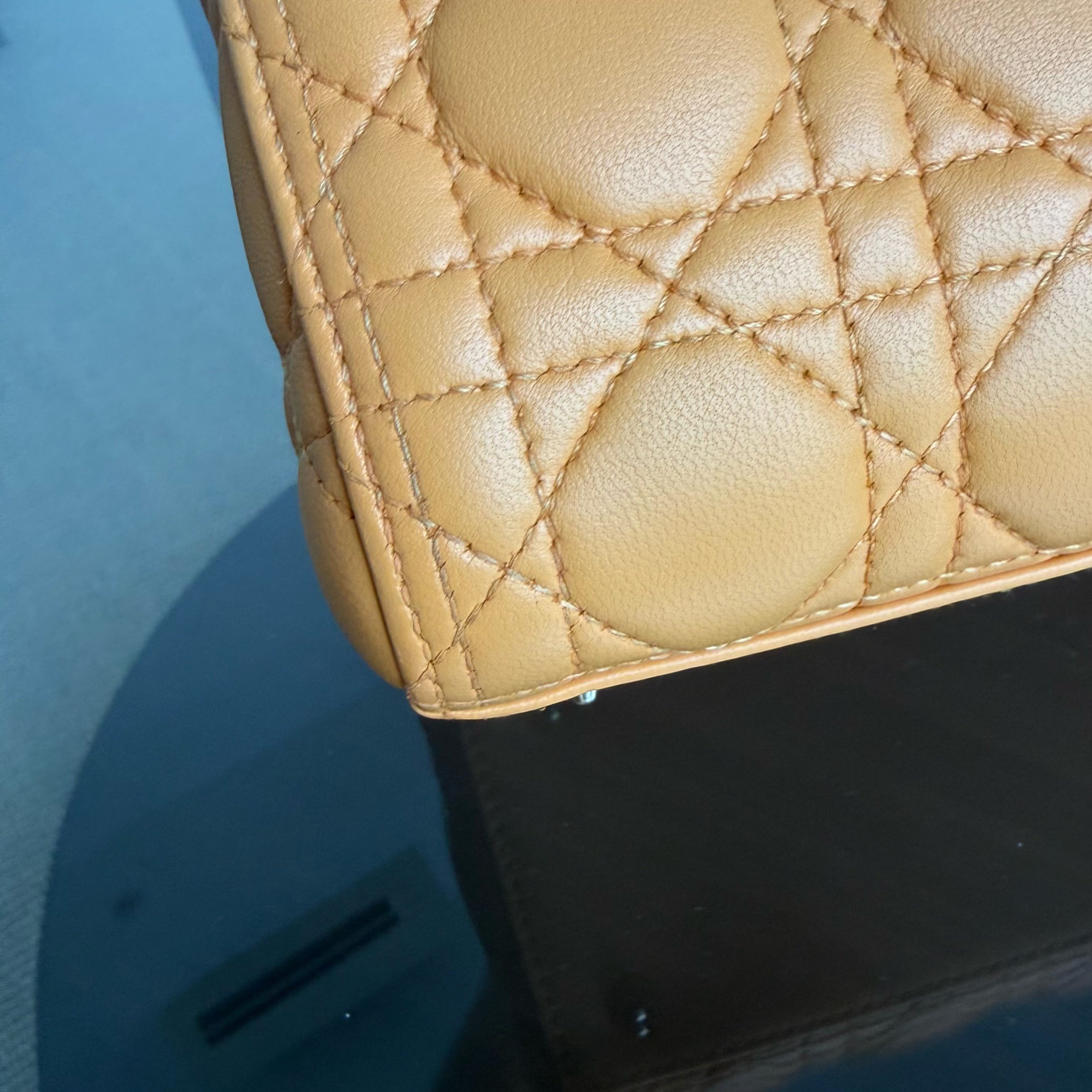 Dior Lady Medium - Cannage Lambskin Caramel Gold Hardware Strap
