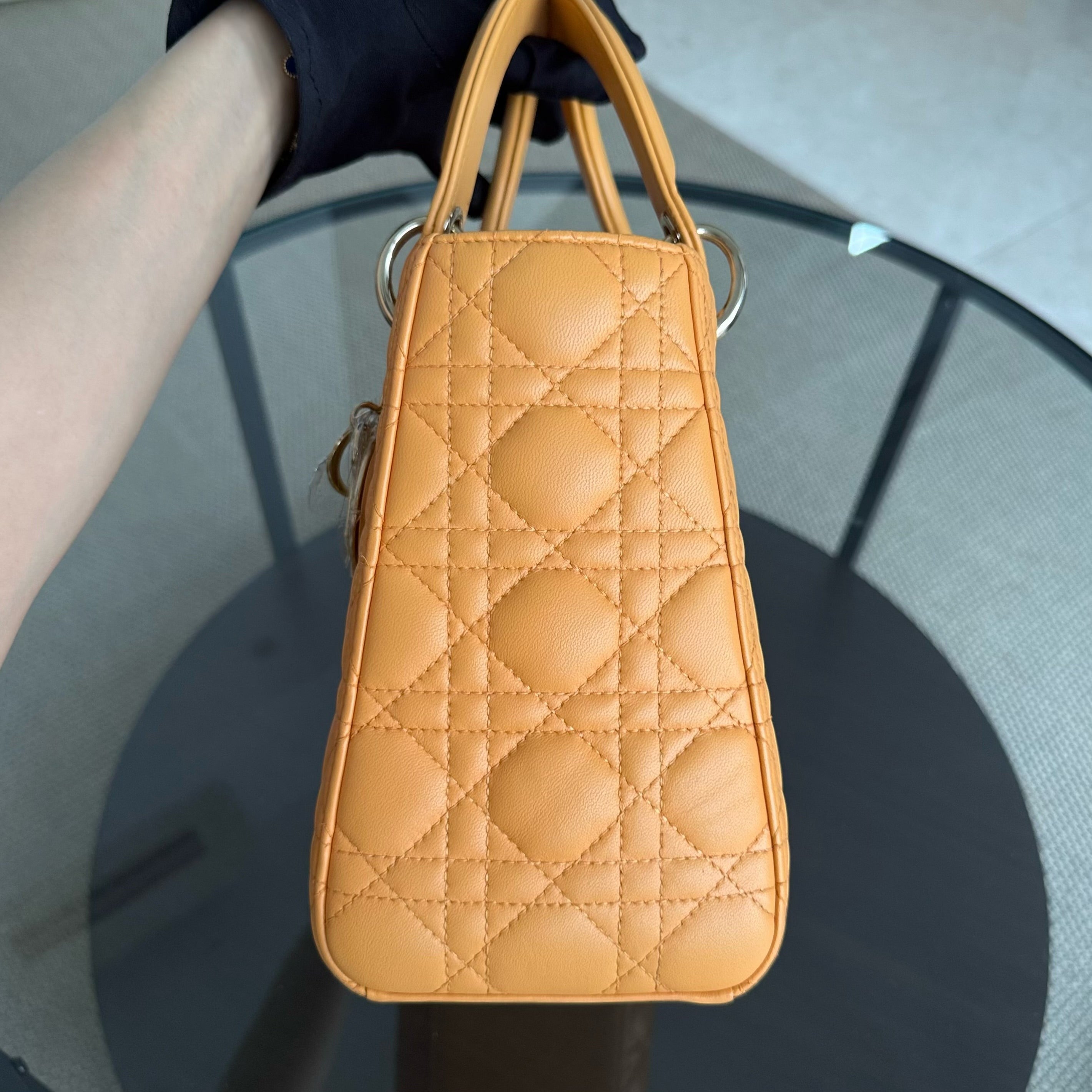 Dior Lady Medium - Cannage Lambskin Caramel Gold Hardware Strap