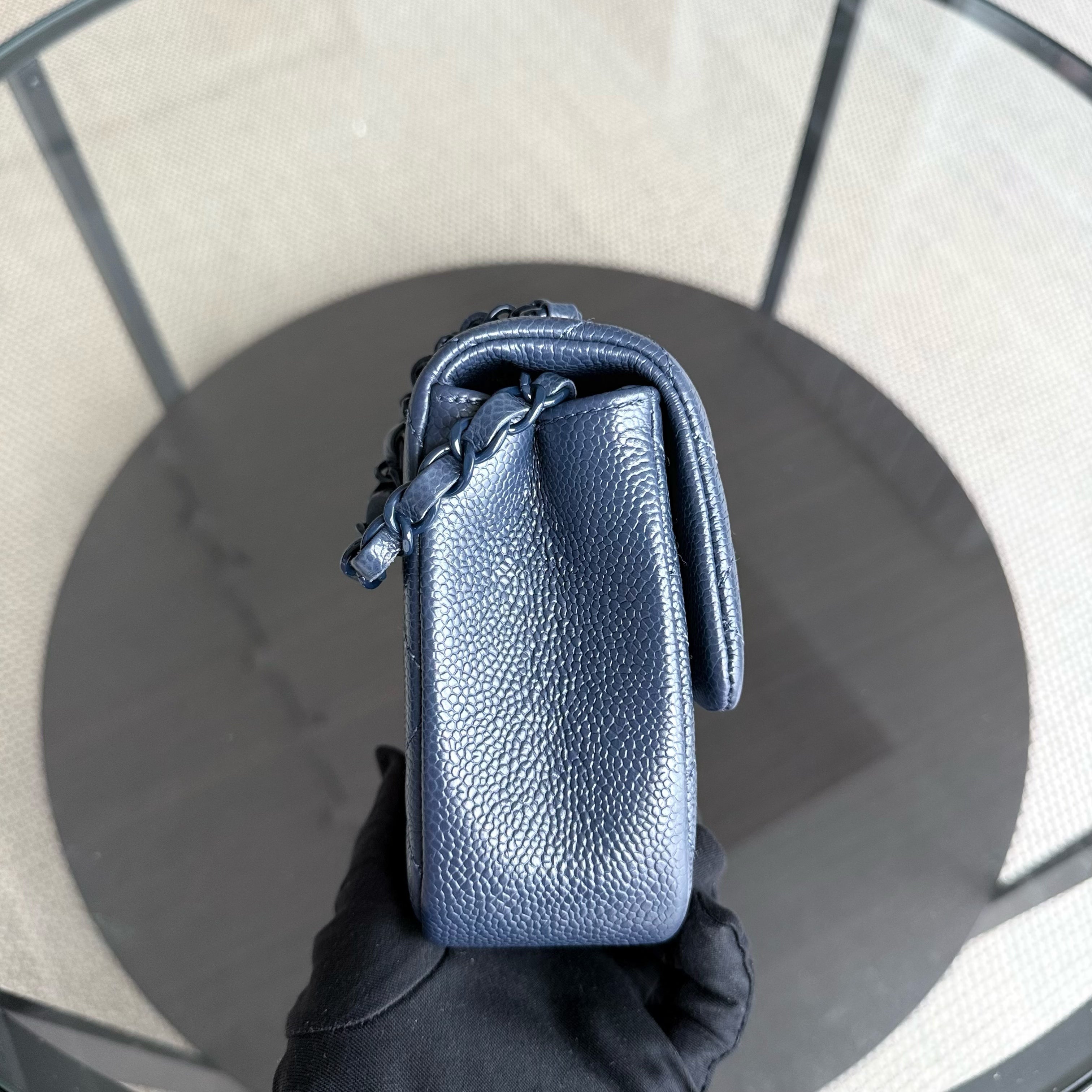 Chanel CC Flap Mini Square - Caviar Quilted All Blue Hardware Series 29