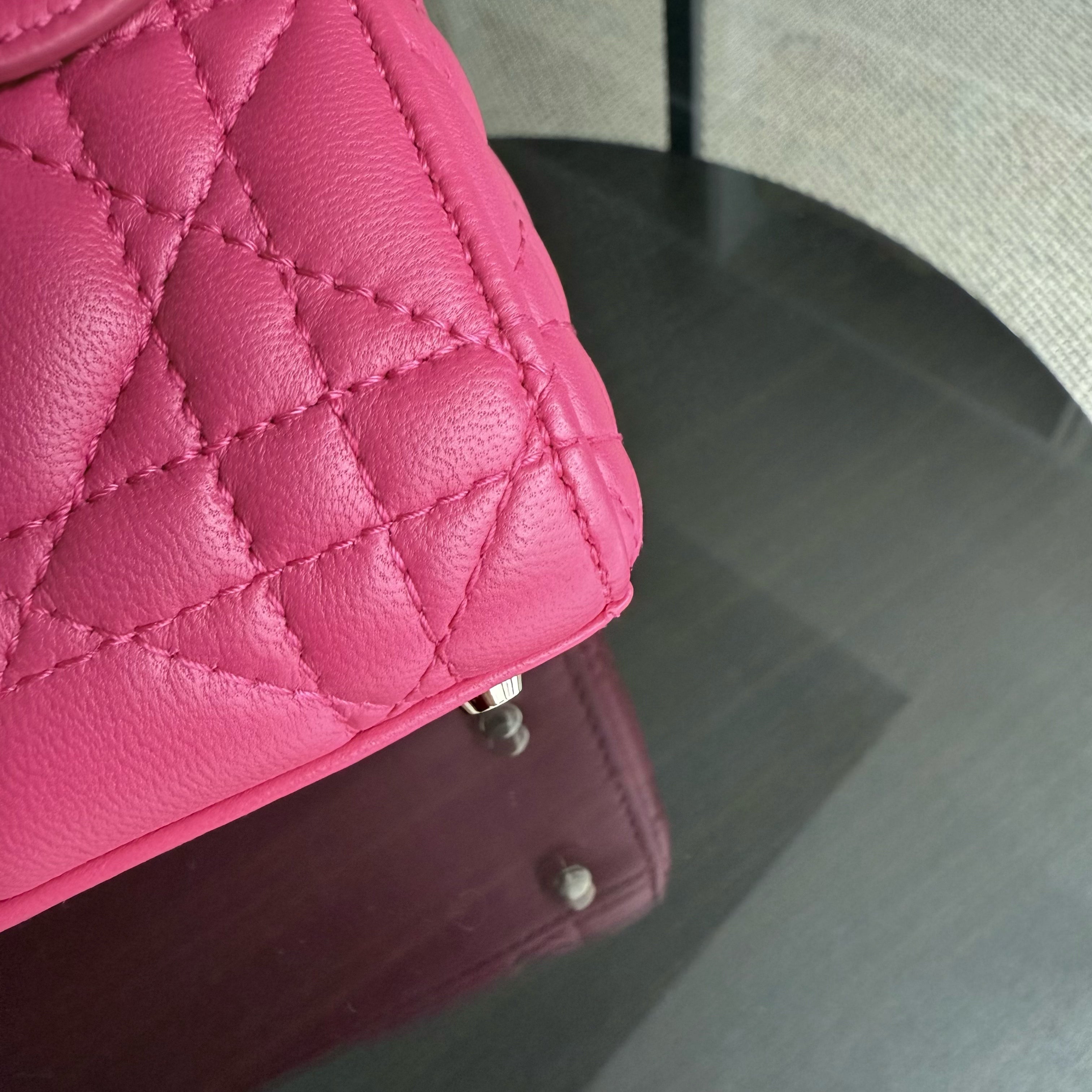 Dior Lady Mini - Cannage Lambskin Hot Pink Gold Hardware