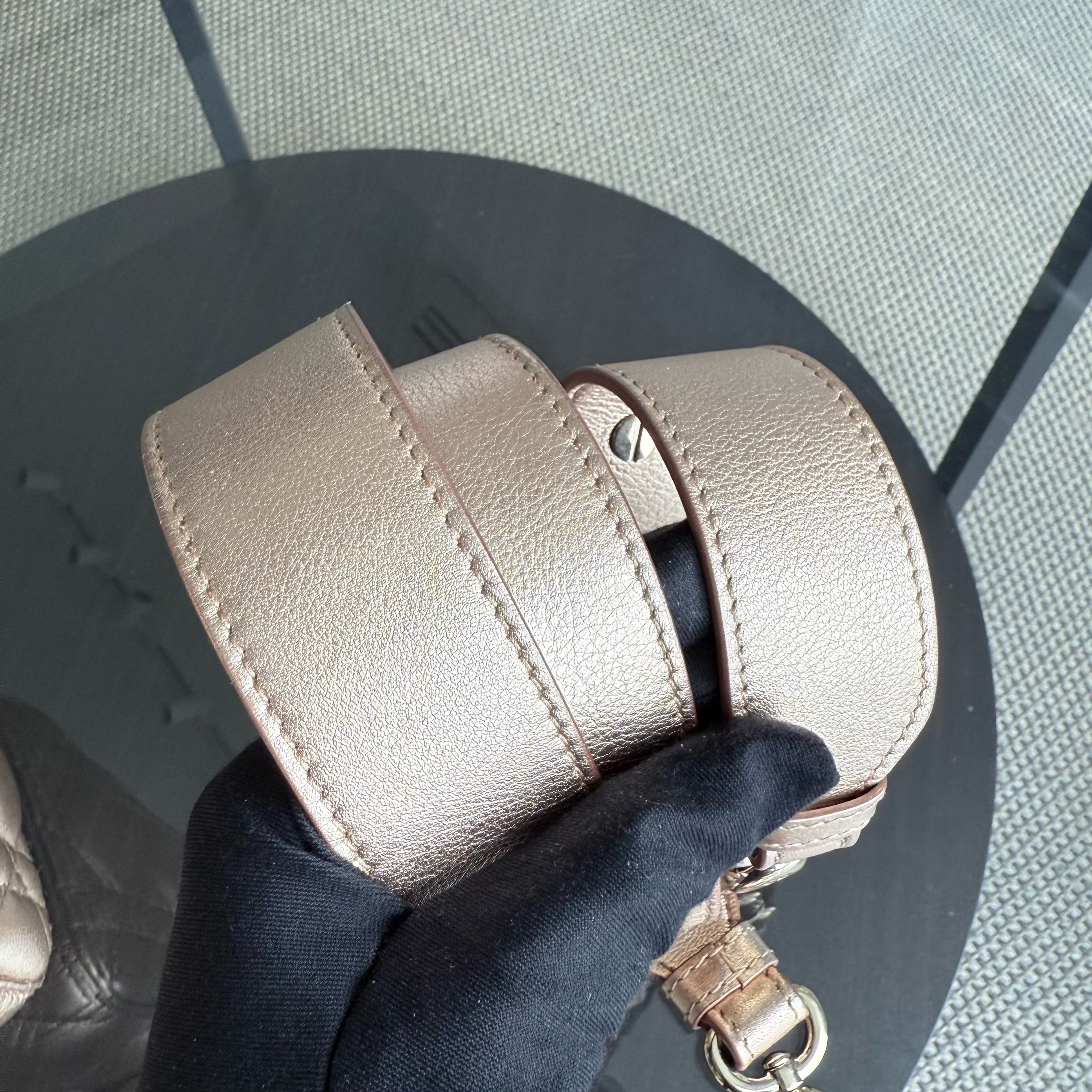 Dior Lady Small ABC - Cannage Lambskin MyABC Metallic Rose Gold Hardware