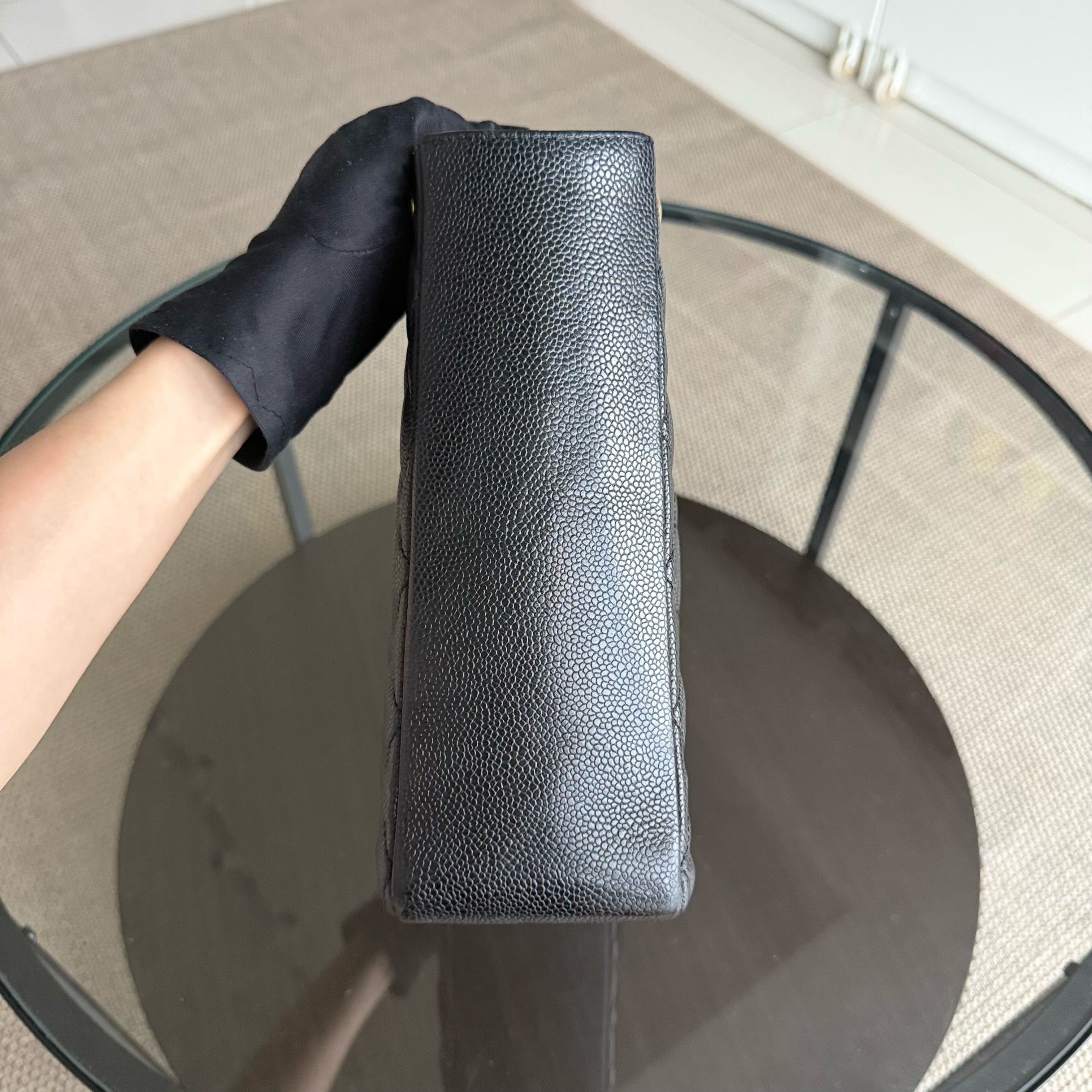 Chanel PST Petite Shopping Tote - Caviar Quilted Grained Calfskin Black Gold Hardware