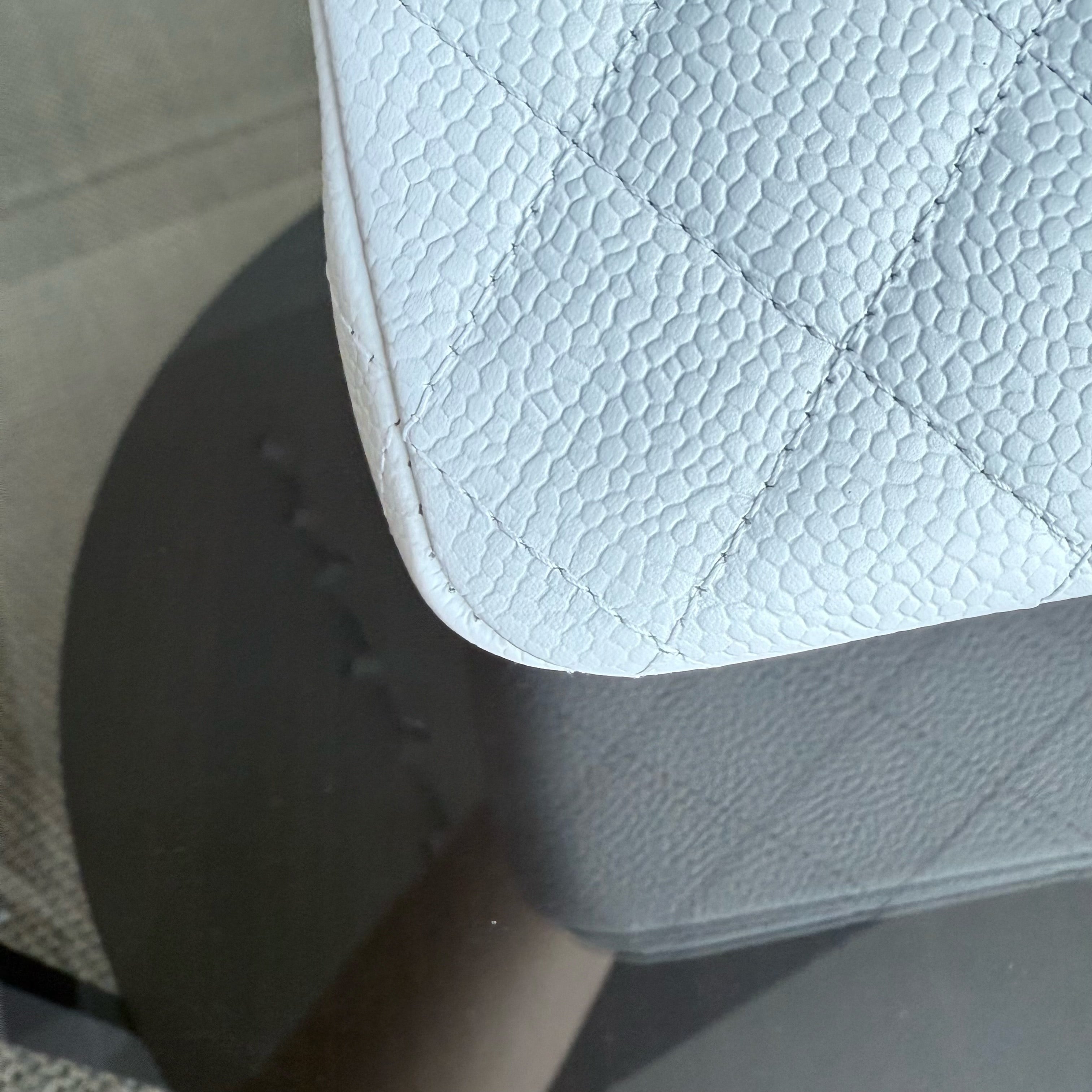 Chanel Classic Flap Medium - Caviar Quilted Grained Calfskin White Gold Hardware Series 14