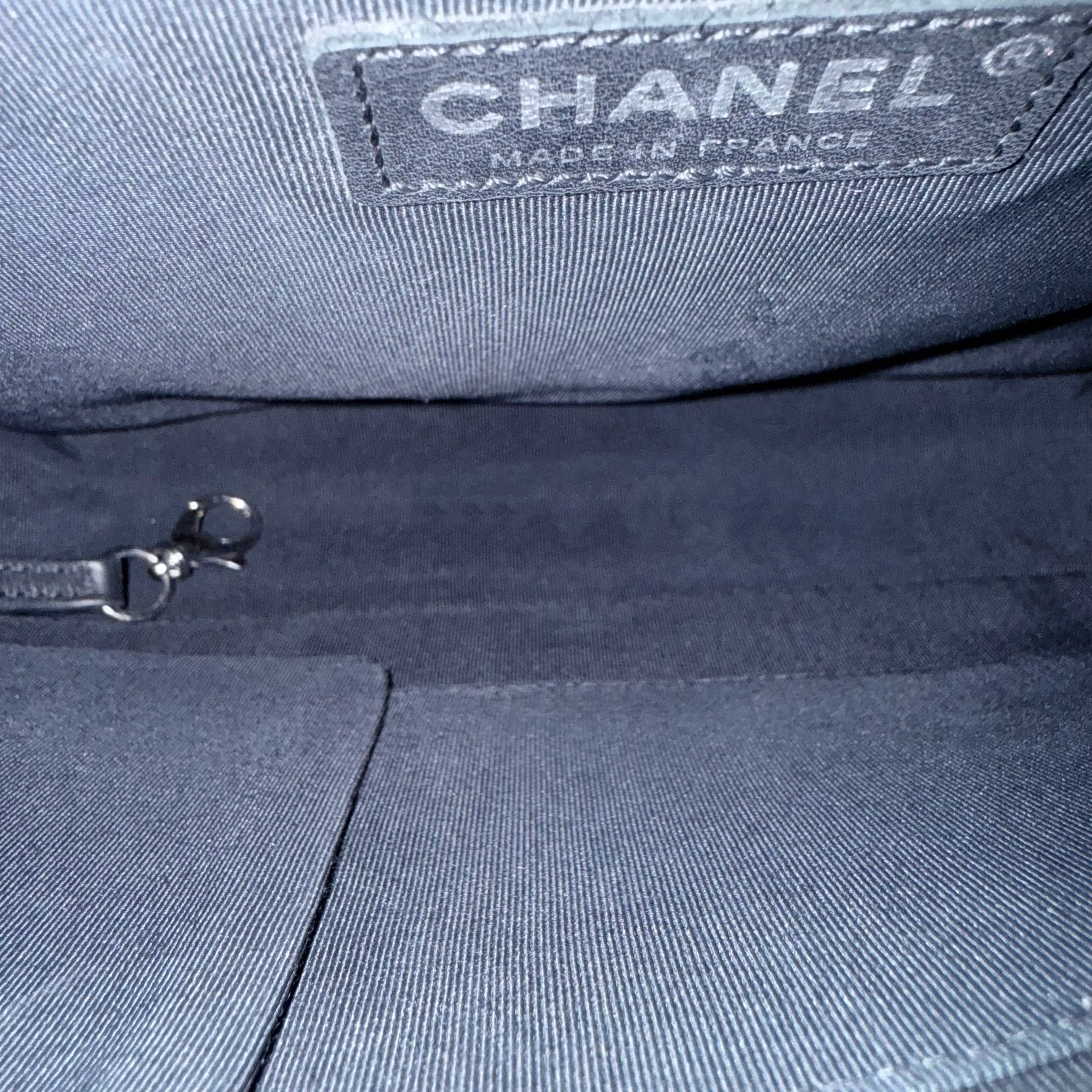 Chanel Boy Large - Caviar 30CM Quilted Black Silver Hardware Series 17