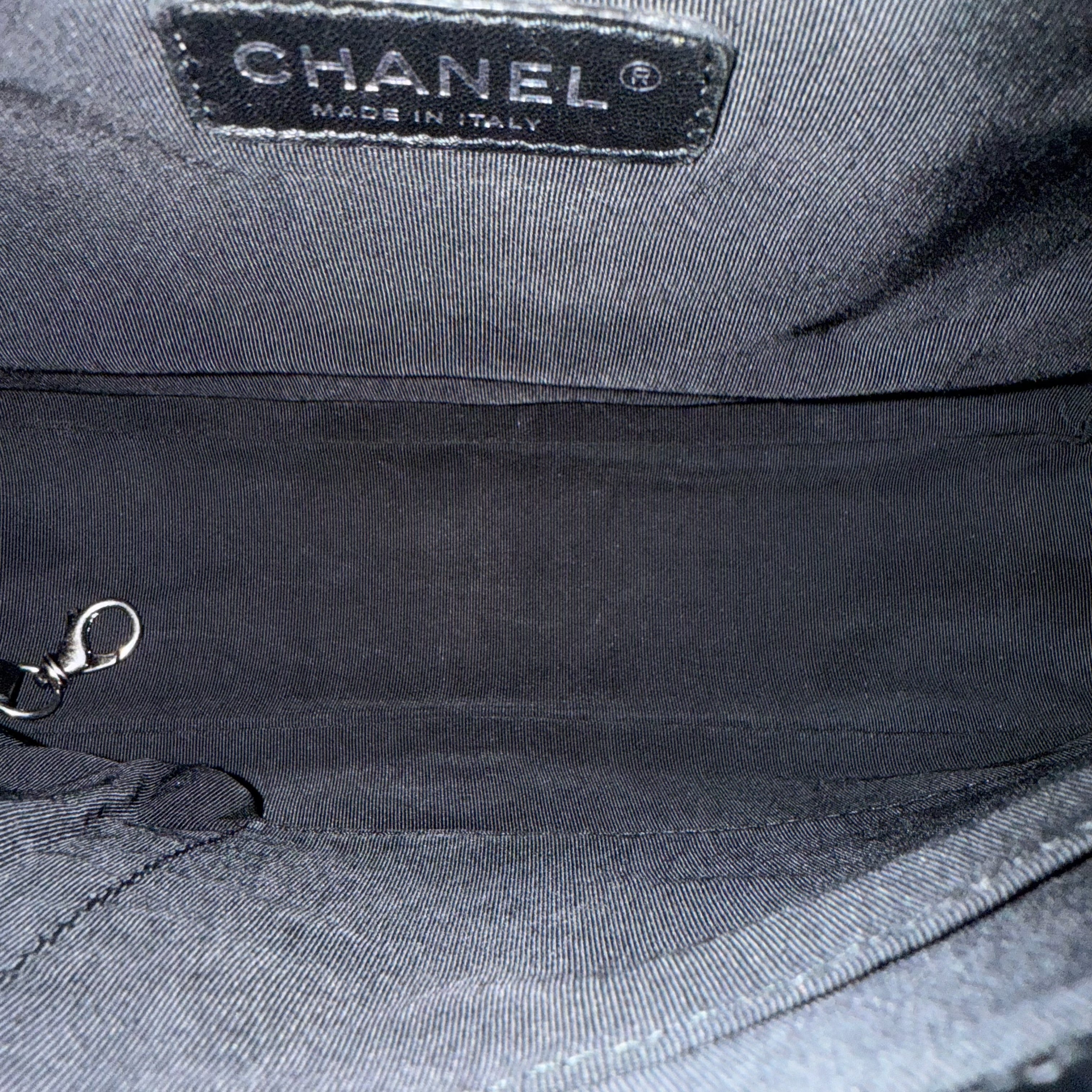 Chanel Boy Large - Quilted Grained Calfskin Black Silver Hardware Series 17