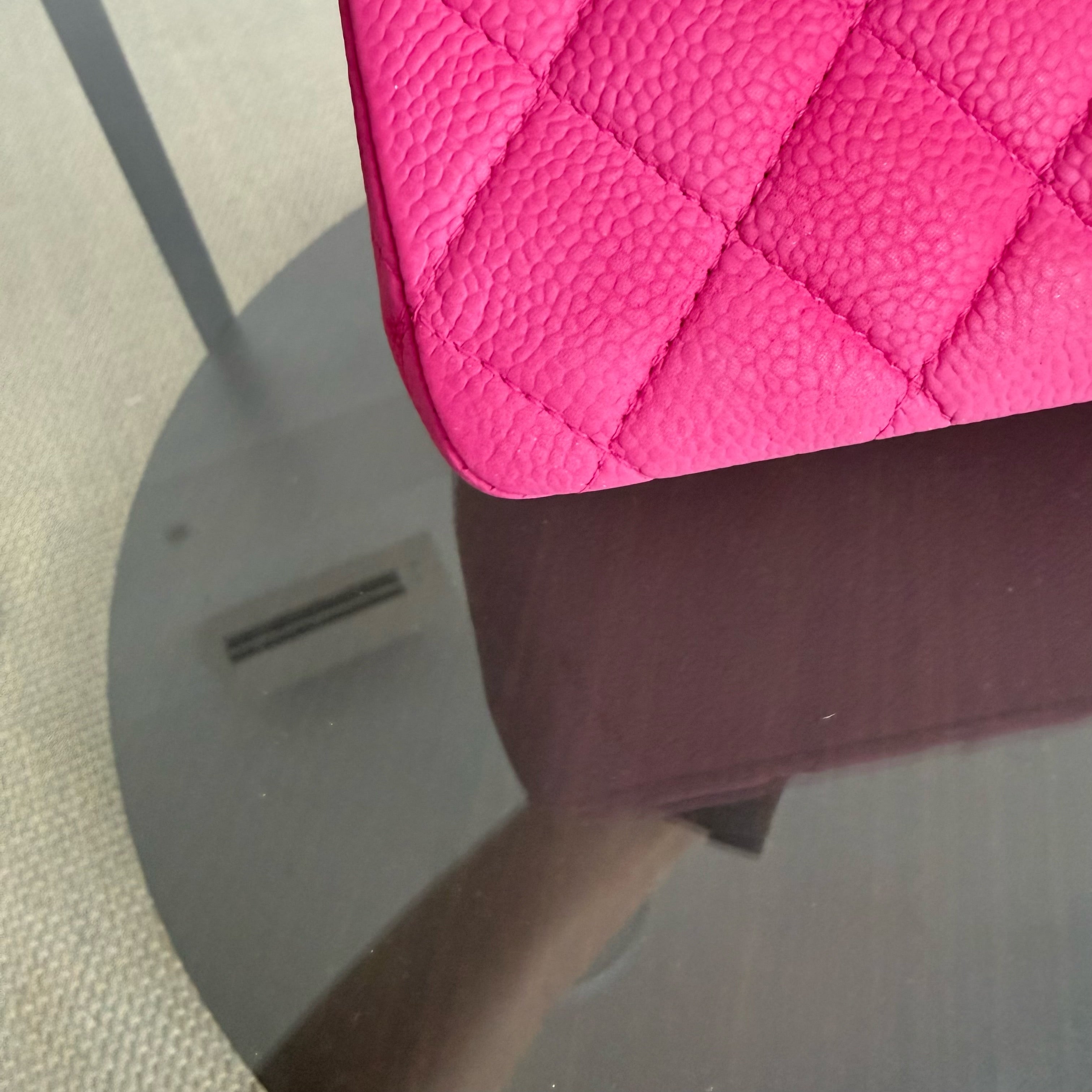 Chanel Classic Flap Medium - 25CM Quilted Caviar Pink Silver Hardware Series 18