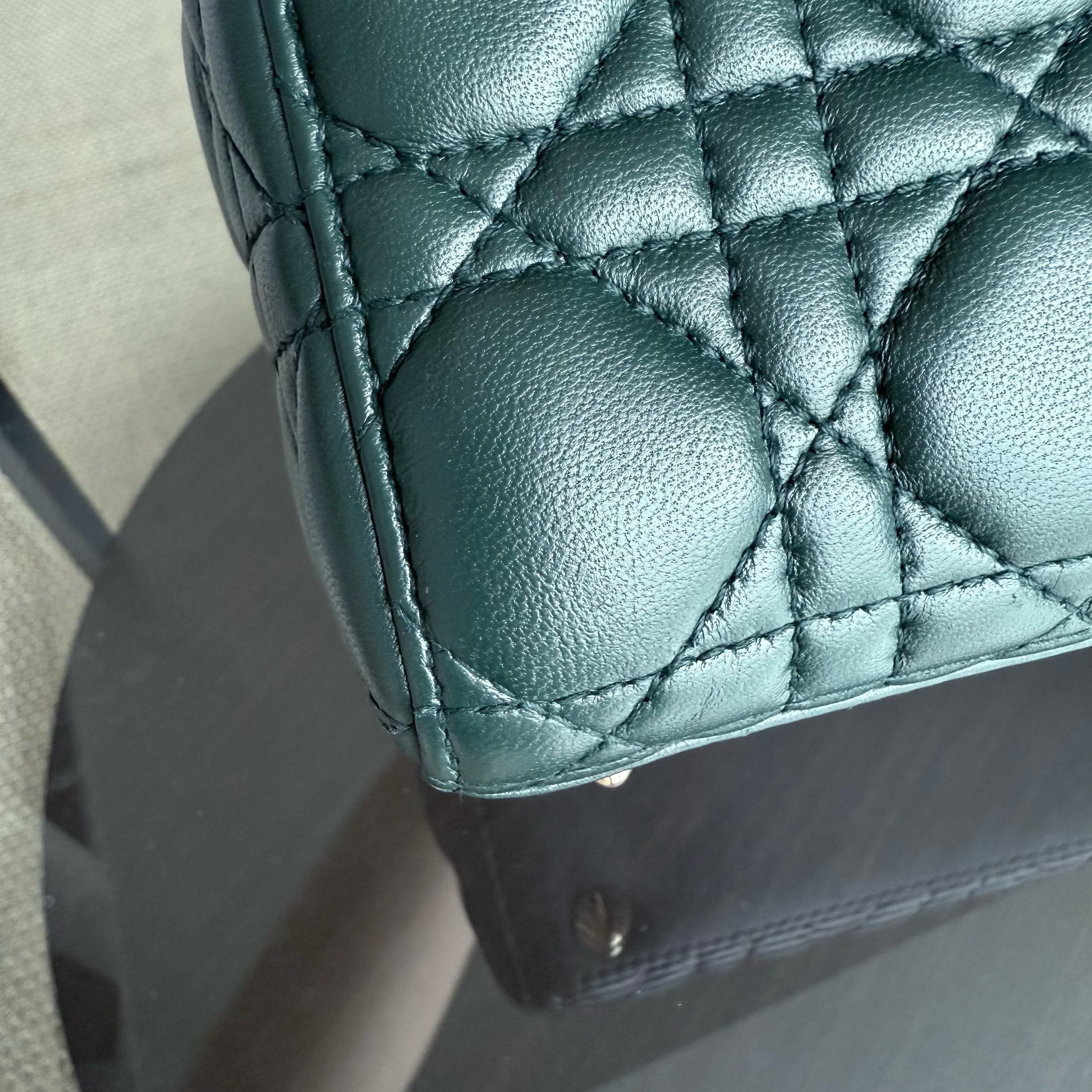 Dior Lady Small ABC - Cannage Lambskin Dark Green Gold Hardware MyABC