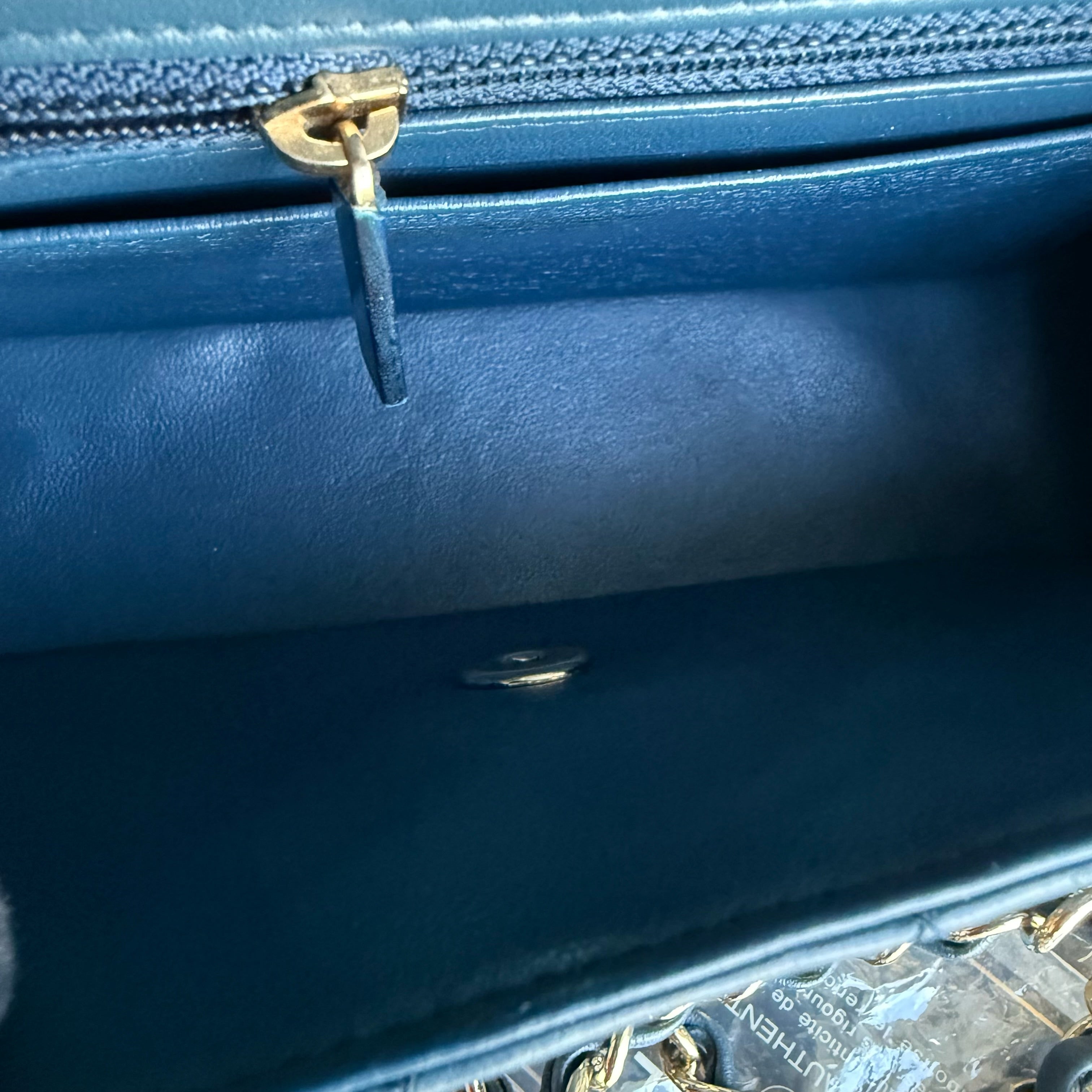 Chanel Lambskin Mini Rectangle Classic Flap - 20CM Quilted Blue Golden Hardware Series 23