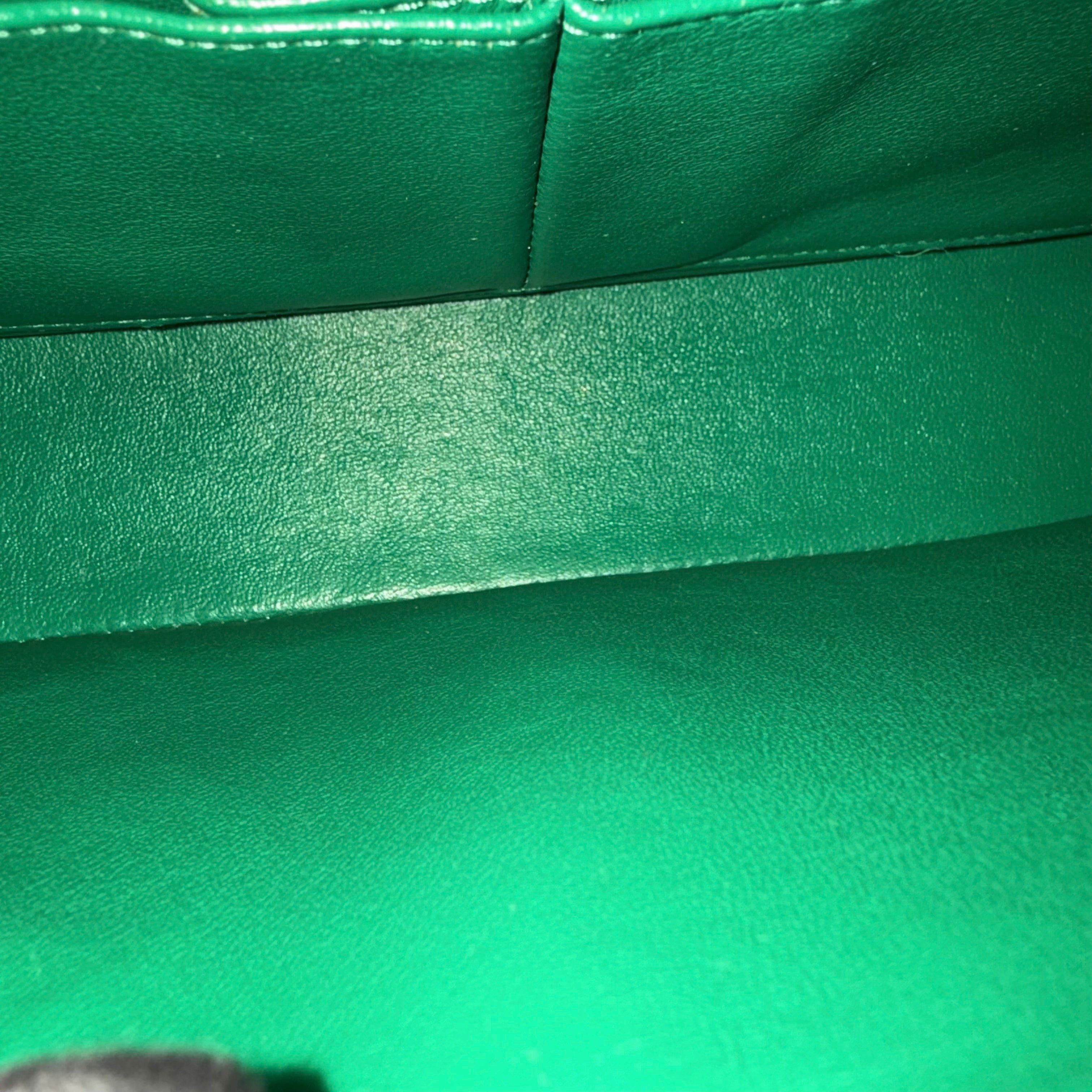 Chanel Classic Flap Medium - 25CM Quilted Lambskin Dark Green Silver Hardware Series 23