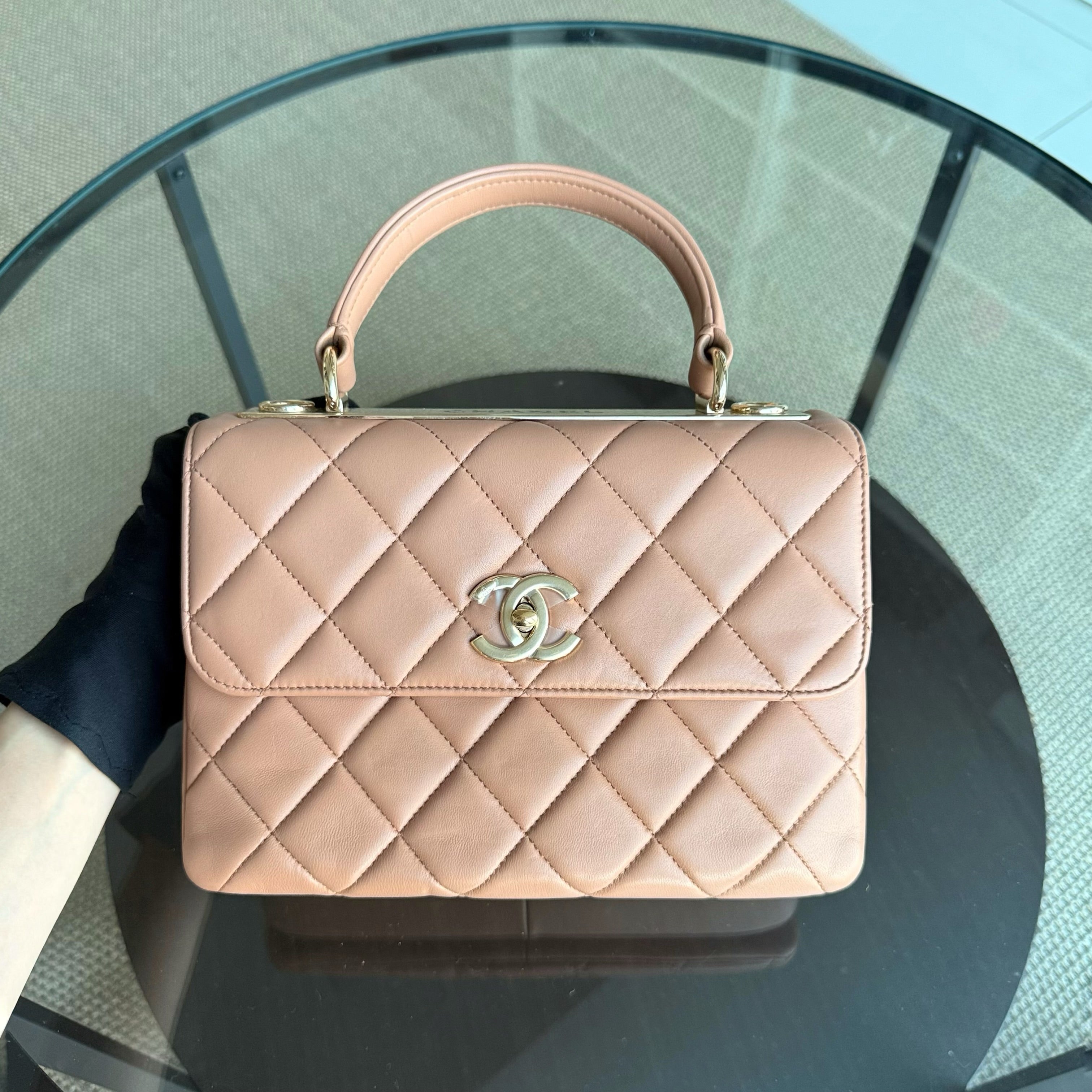Chanel Trendy CC Small - Cannage Lambskin Blush Gold Hardware Series 23