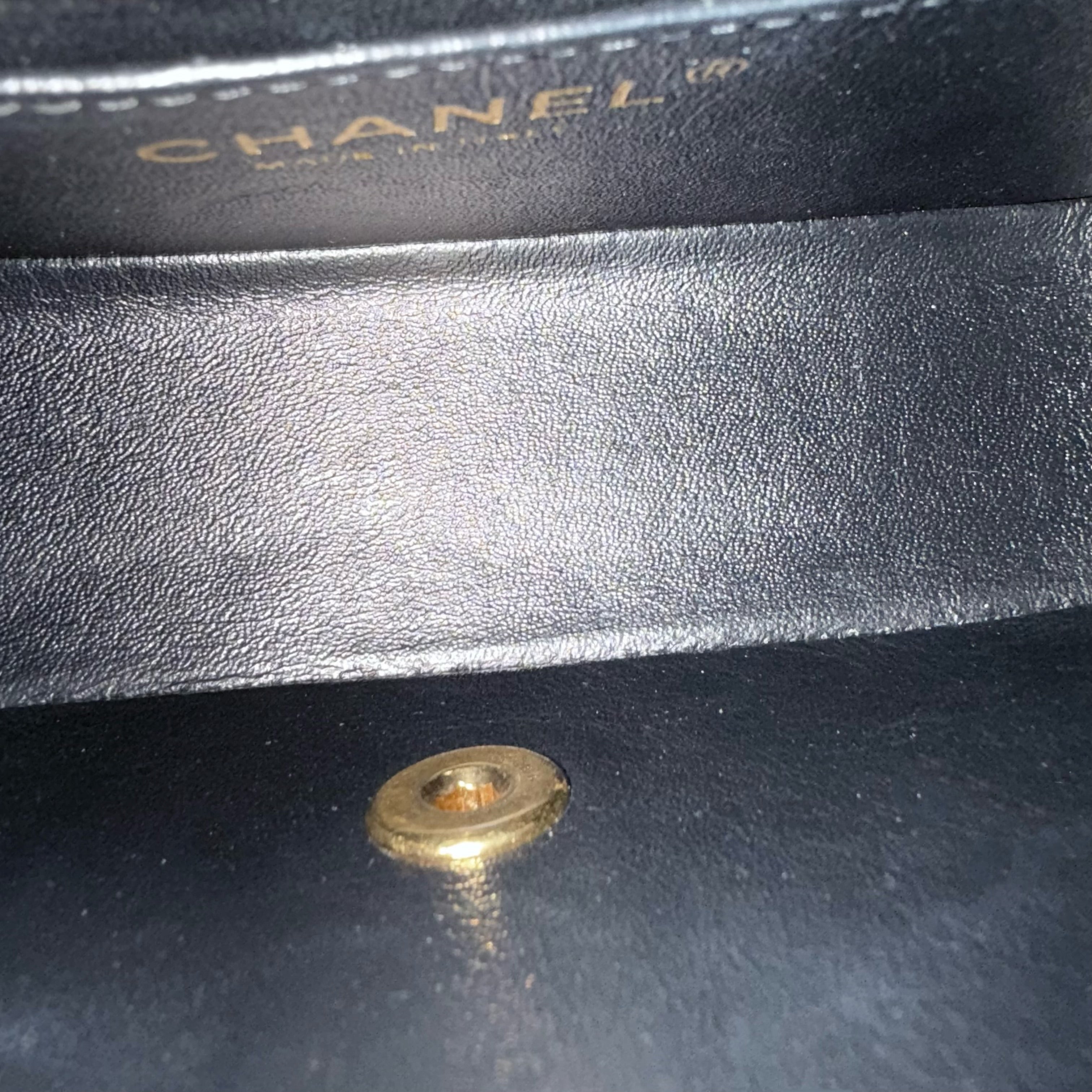 Chanel Lambskin Mini Rectangle Classic Flap - 20CM Quilted Black Golden Hardware Series 21