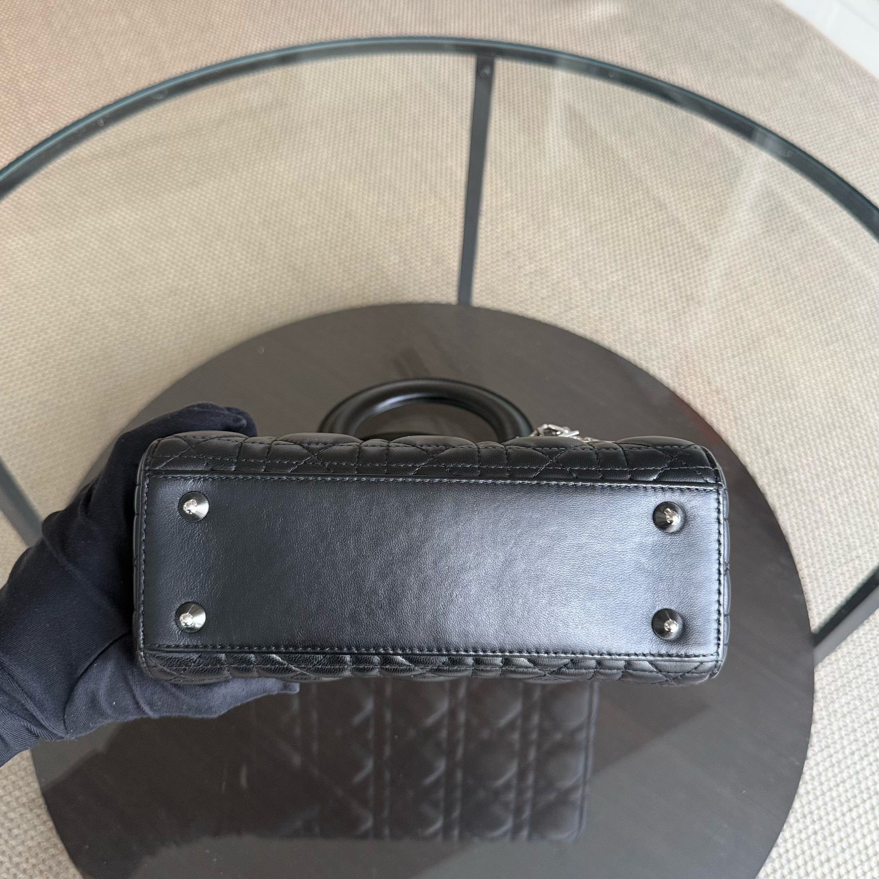 Dior Lady Small Flap - Cannage Lambskin Black Silver Hardware