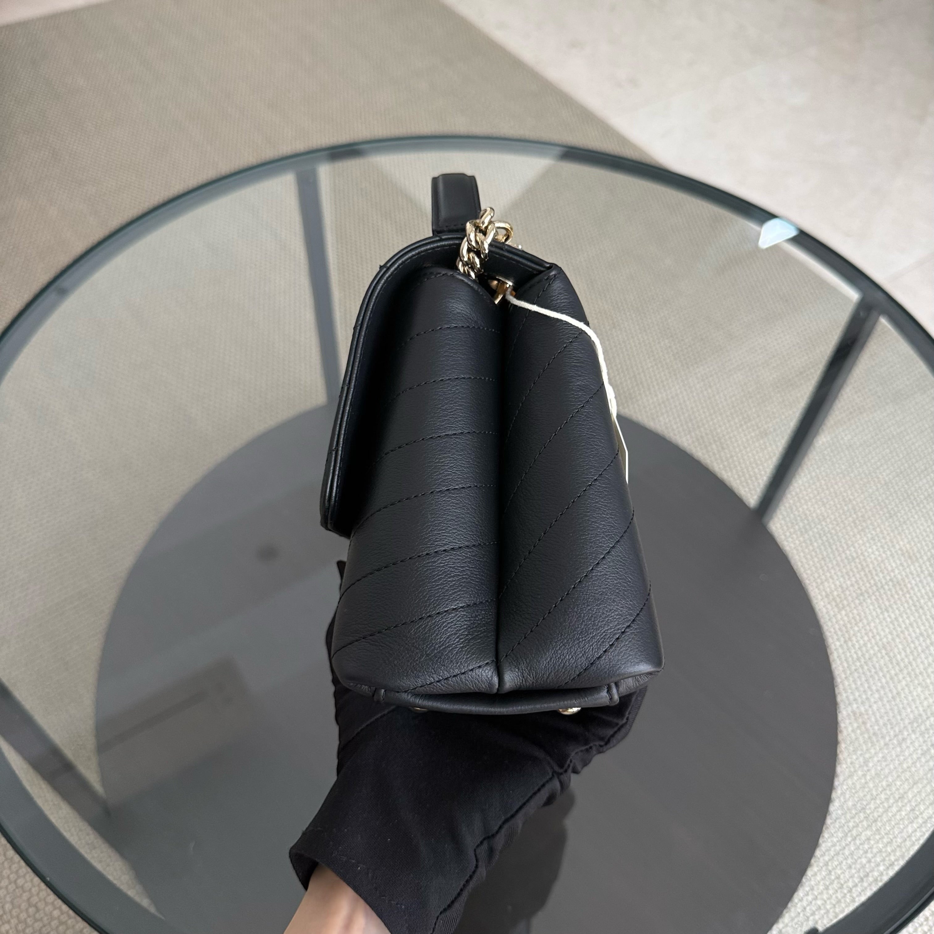 Chanel Handle Medium - 24CM Caviar Quilted Black Gold Hardware Series 27