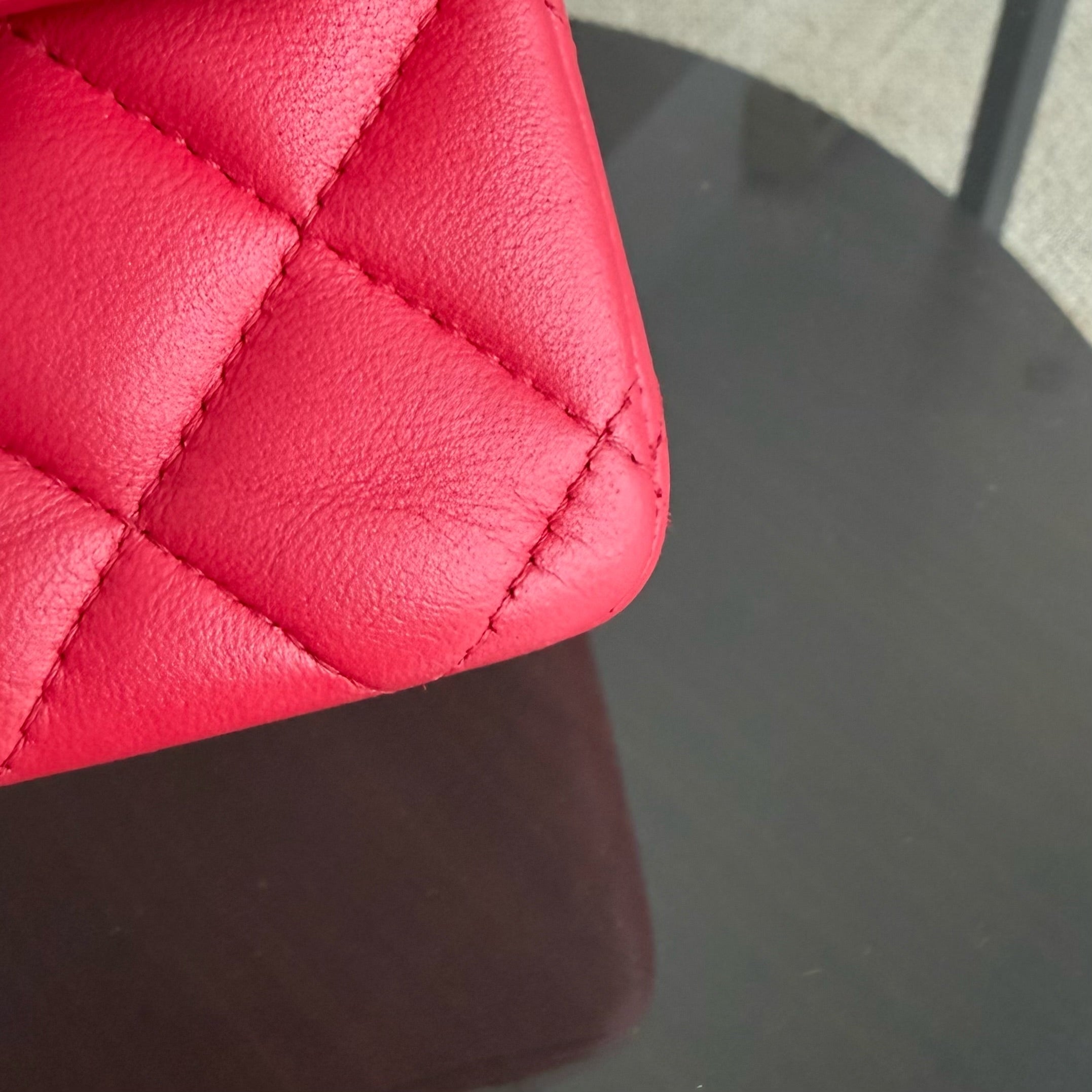 Chanel Mini Rectangle Classic Flap - 20CM Lamskin Quilted Red Gold Hardware Series 21