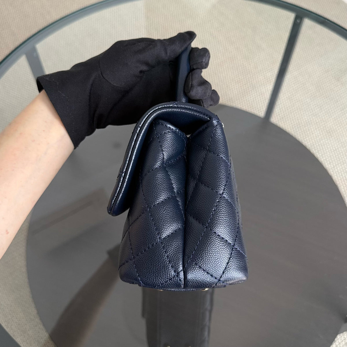 Chanel Coco Handle Small - Caviar Quilted Midnight Blue Gold Hardware Series 30