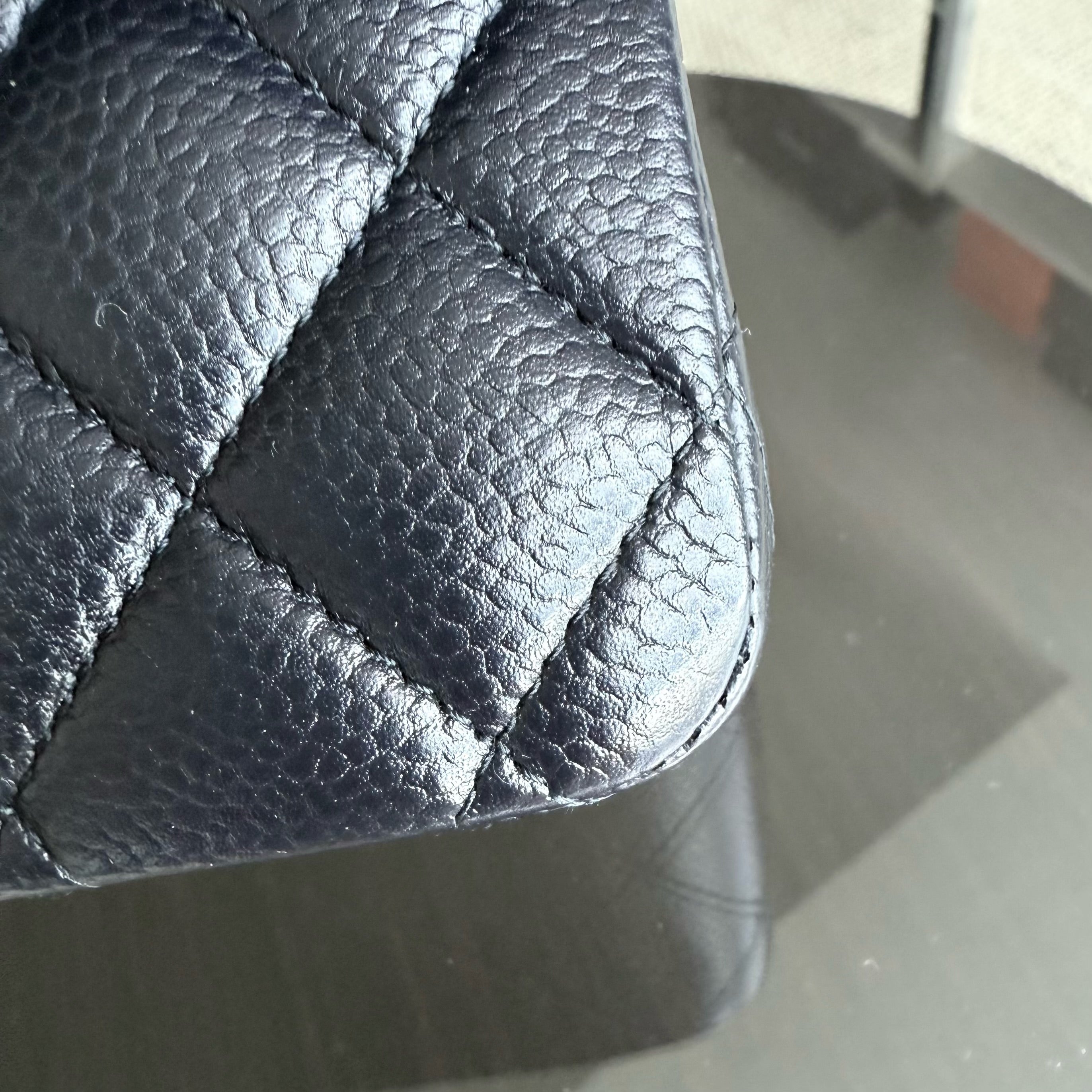 Chanel Classic Flap Medium - Caviar Quilted Grained Calfskin Dark Blue Silver Hardware Series 21