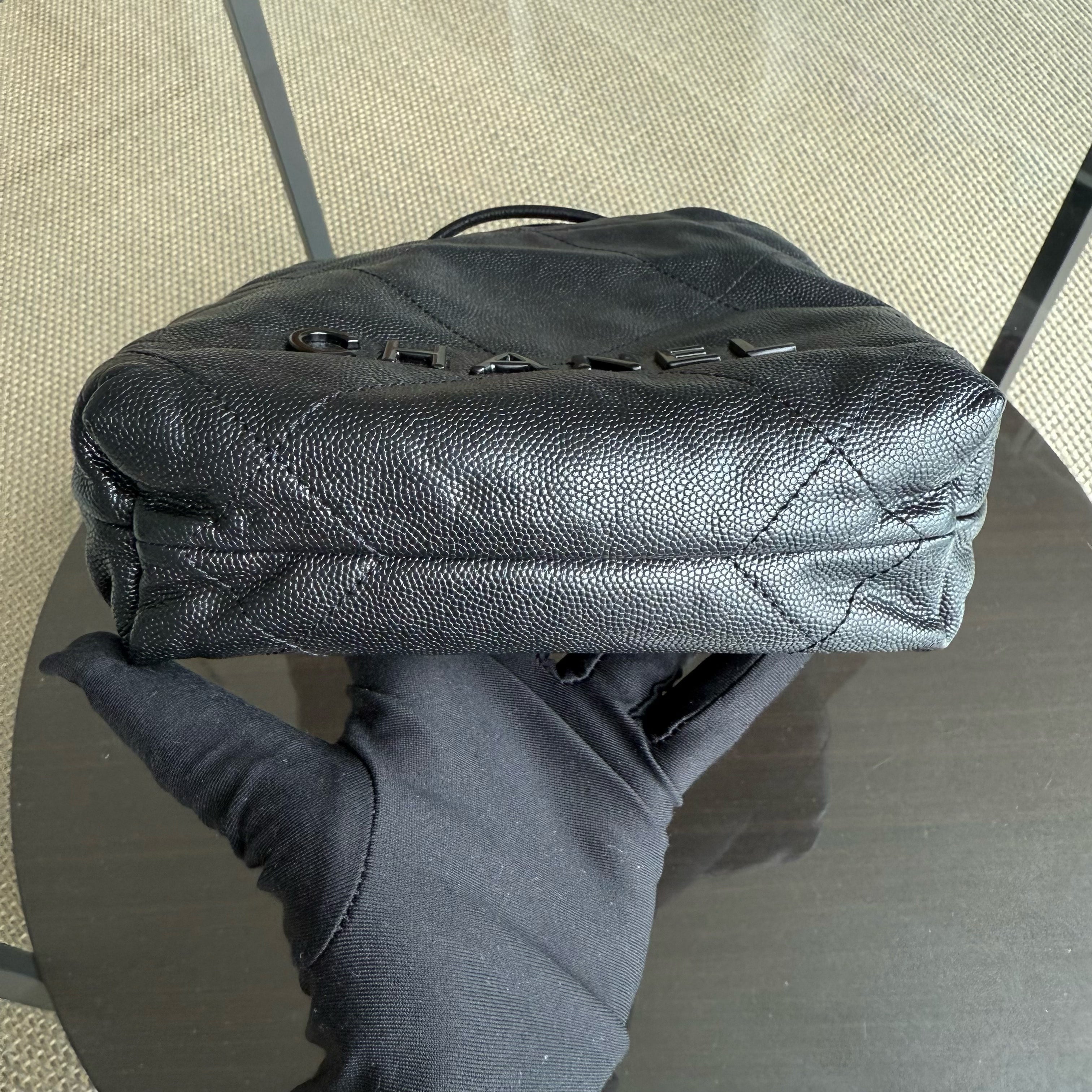 Chanel C22 Mini 22 Bag - Caviar Quilted Calfskin Crossbody Bag Gold Hardware Microchip