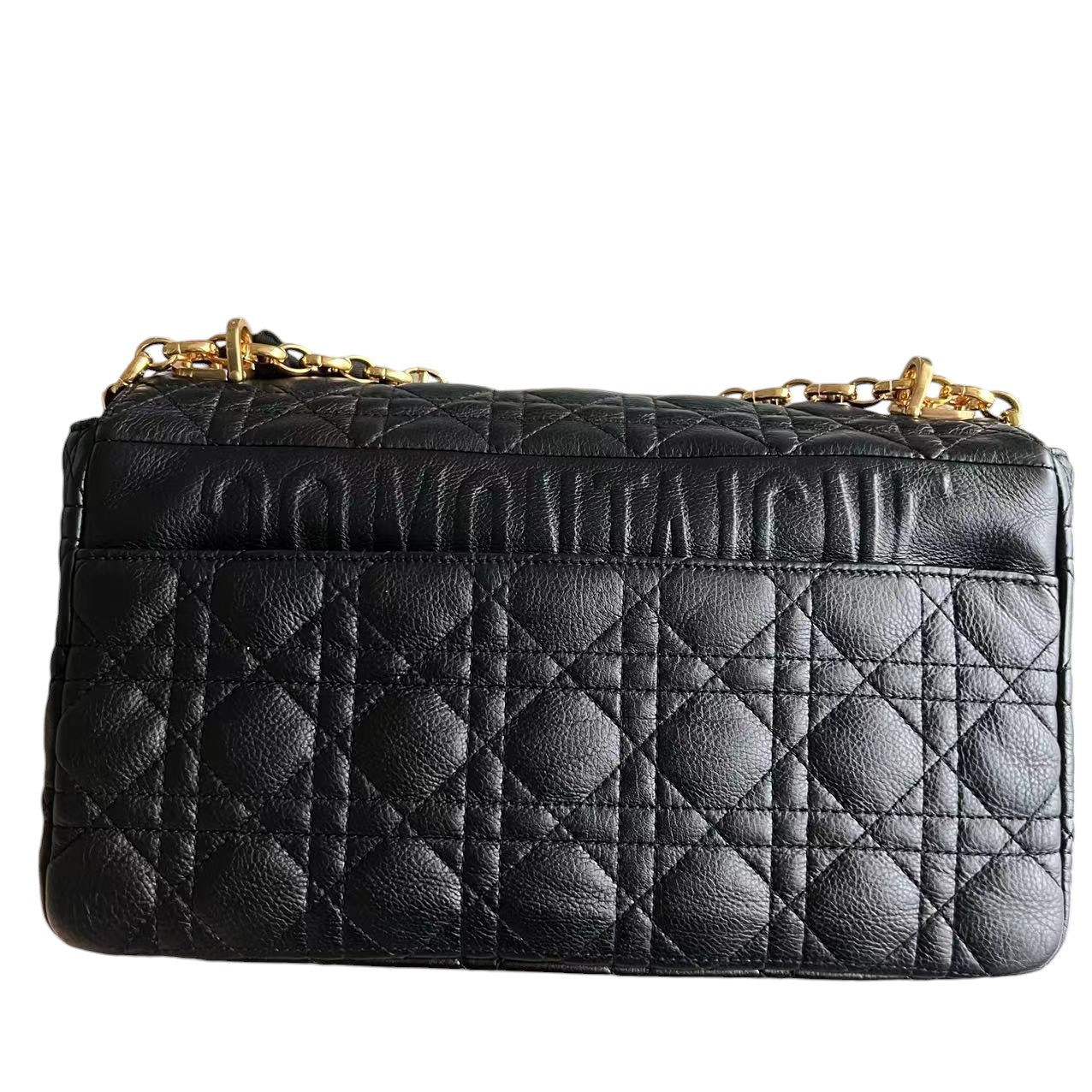 Dior Caro Large - Cannage Calfskin Black Golden Hardware