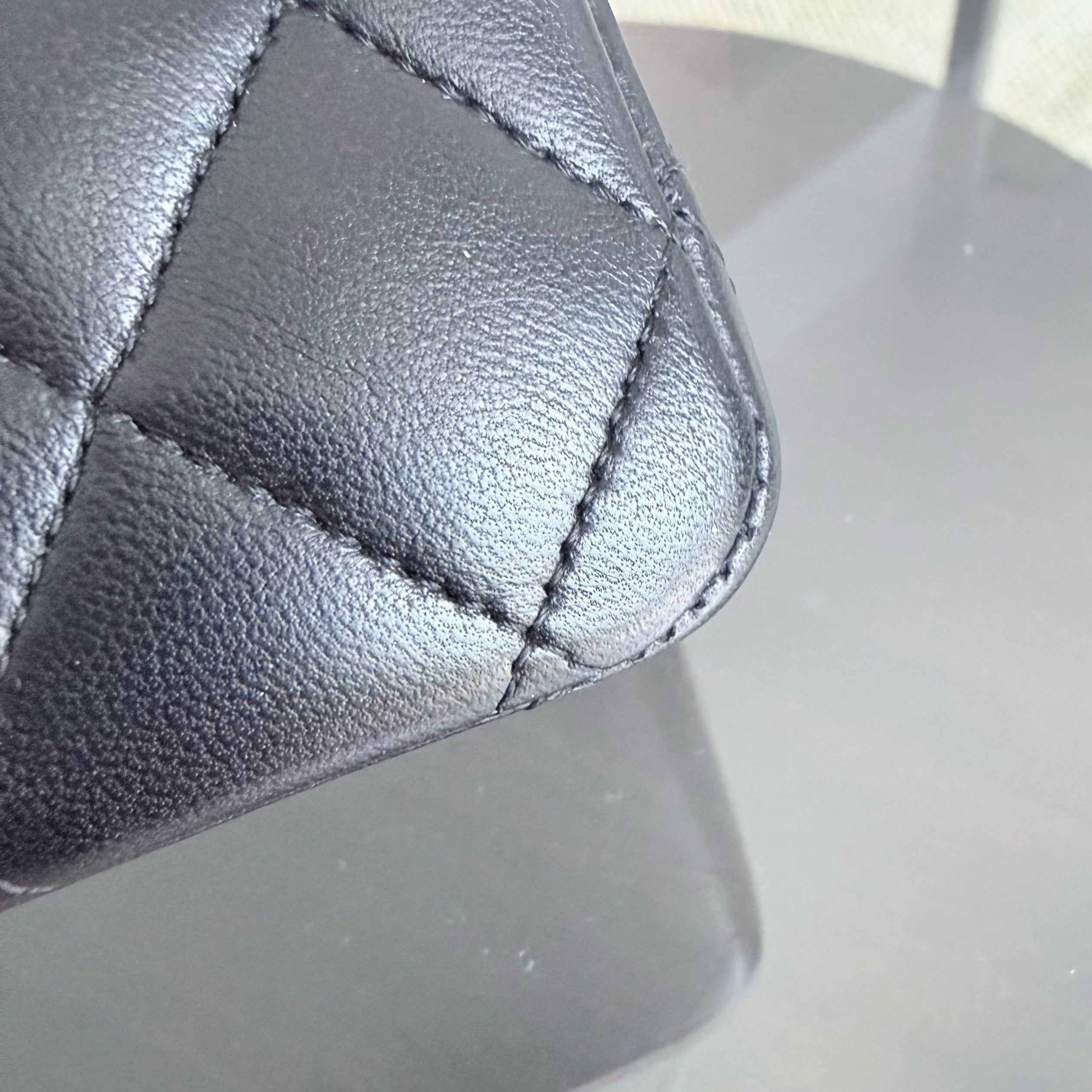 Chanel Classic Flap Medium - 25CM Quilted Lambskin Black Gold Hardware Series 13