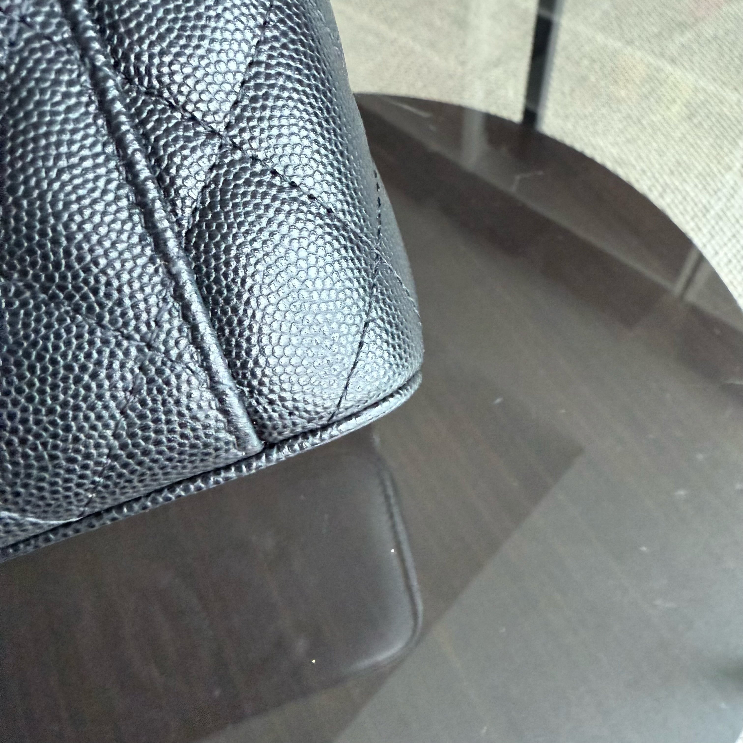 Chanel Long Vanity Classic Quilted Caviar Small Black LGHW Series 31