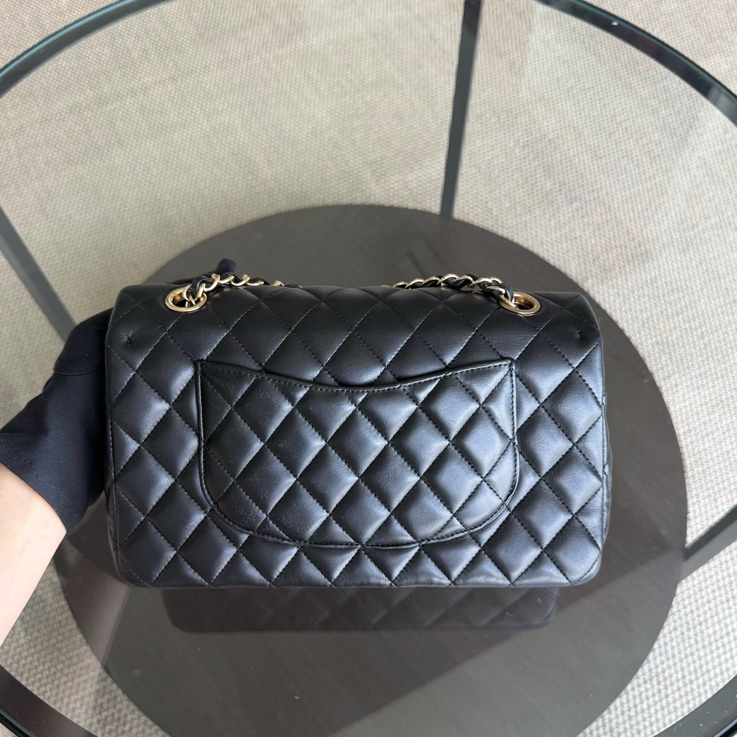 Chanel Classic Flap Medium - Special Valentine Edition 25CM Quilted Lambskin Black Gold Hardware Series 19