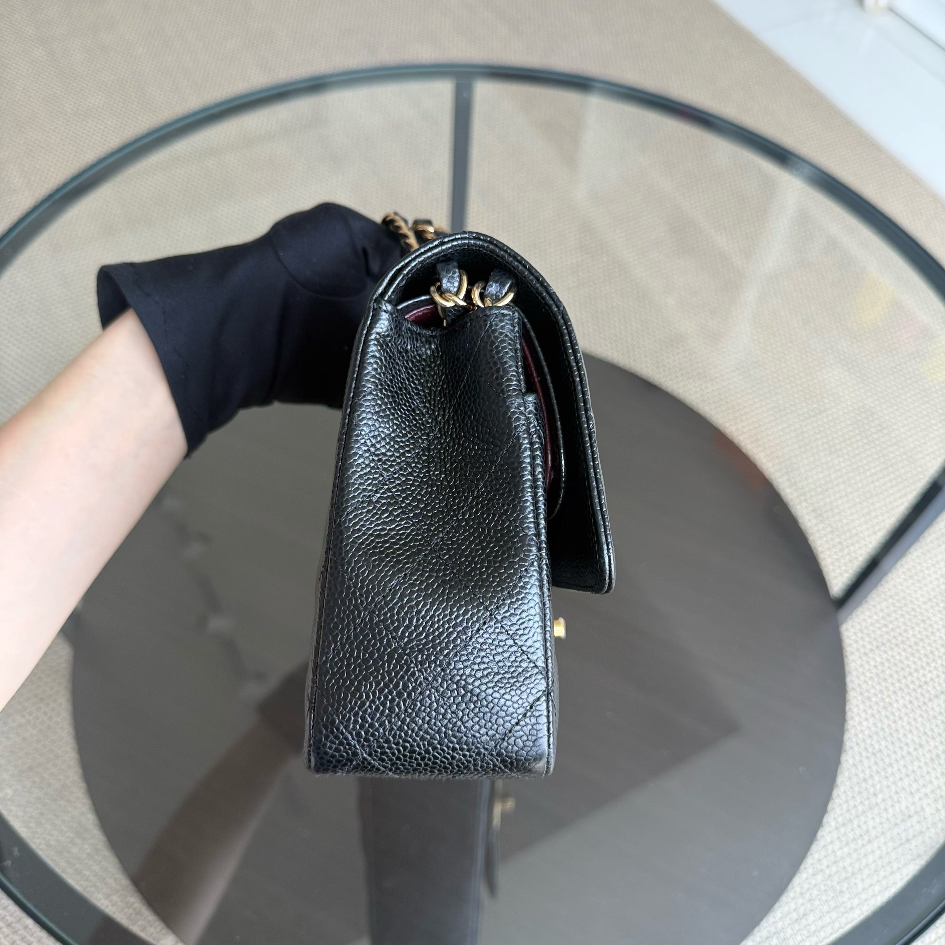 Chanel Classic Flap Medium - Caviar 25CM Quilted Black Gold Hardware Series 27