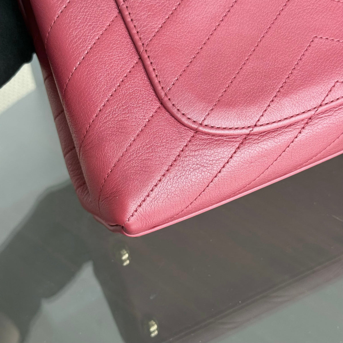Chanel Handle Medium - 24CM Caviar Quilted Dark Red Gold Hardware Series 25