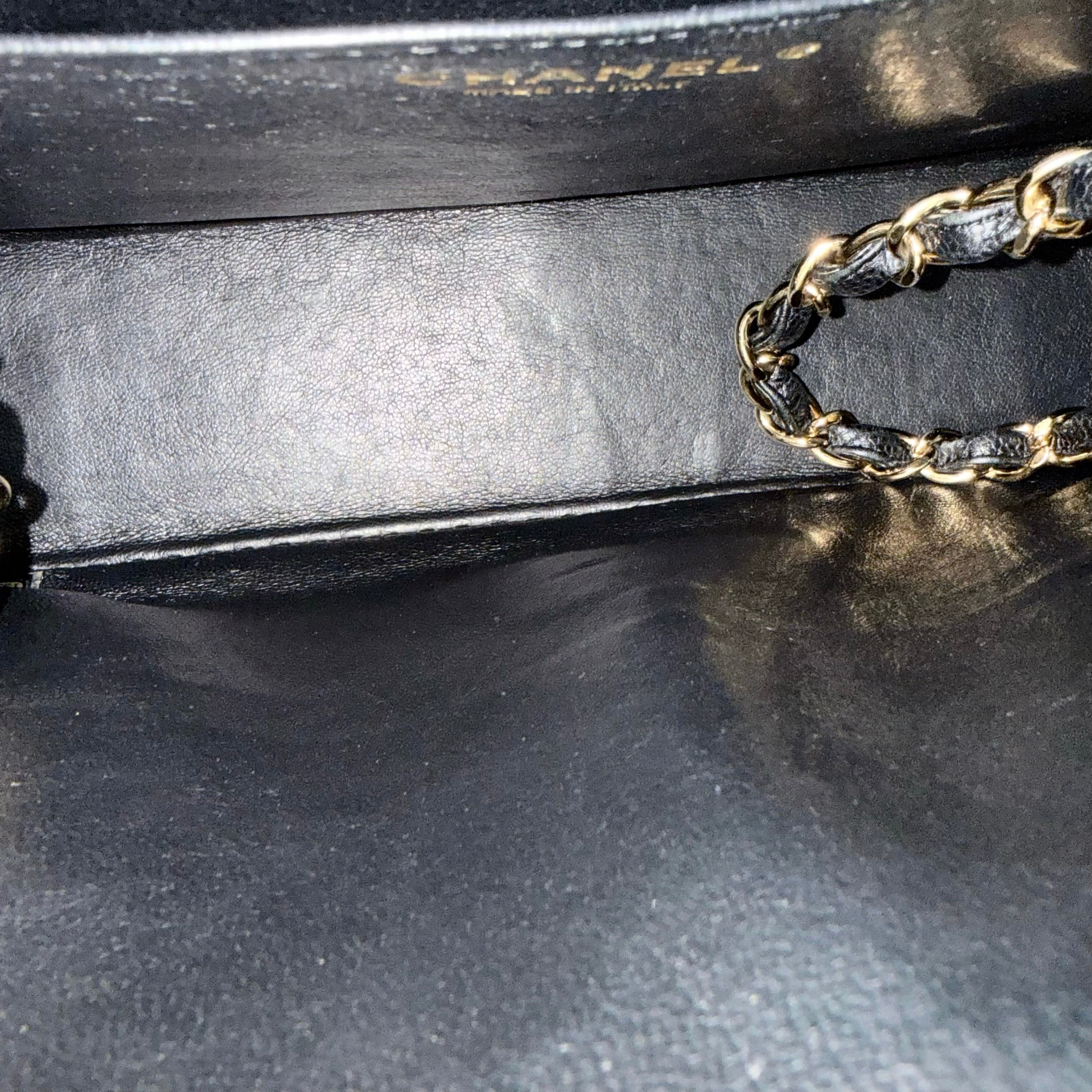 Chanel Classic Flap Jumbo - Caviar 30CM Single Flap Quilted Black Gold Hardware Series 13