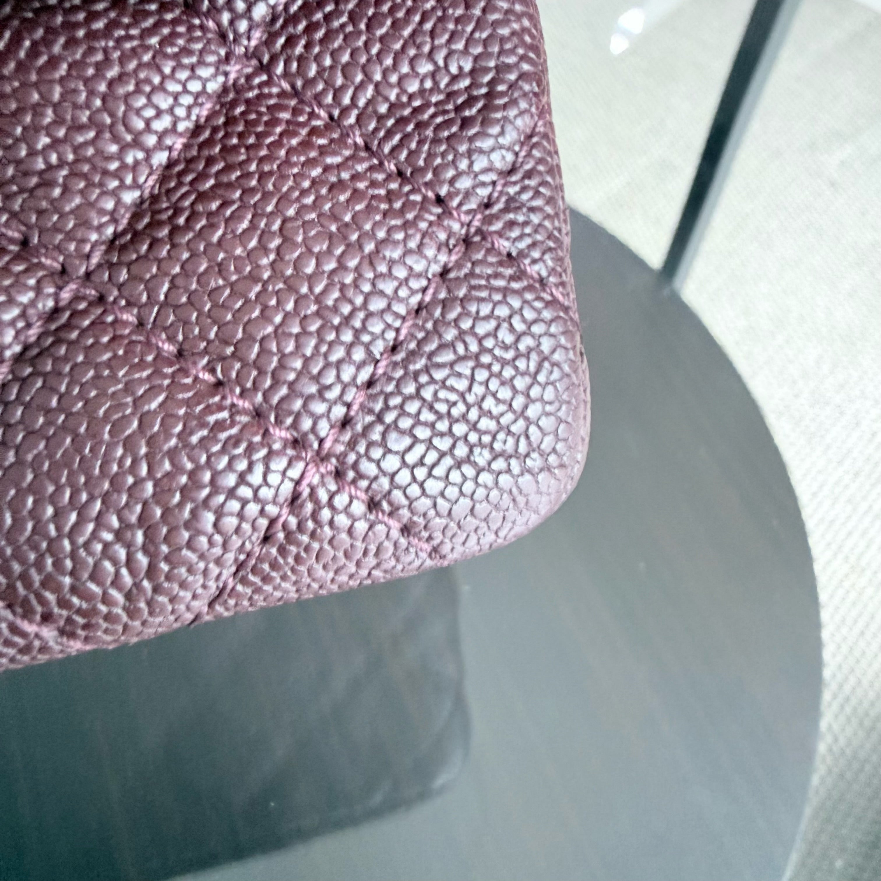 Chanel 2.55 Reissue 225 - 24CM Quilted Caviar Burgundy Brown Ruthenium Silver Hardware Series 16