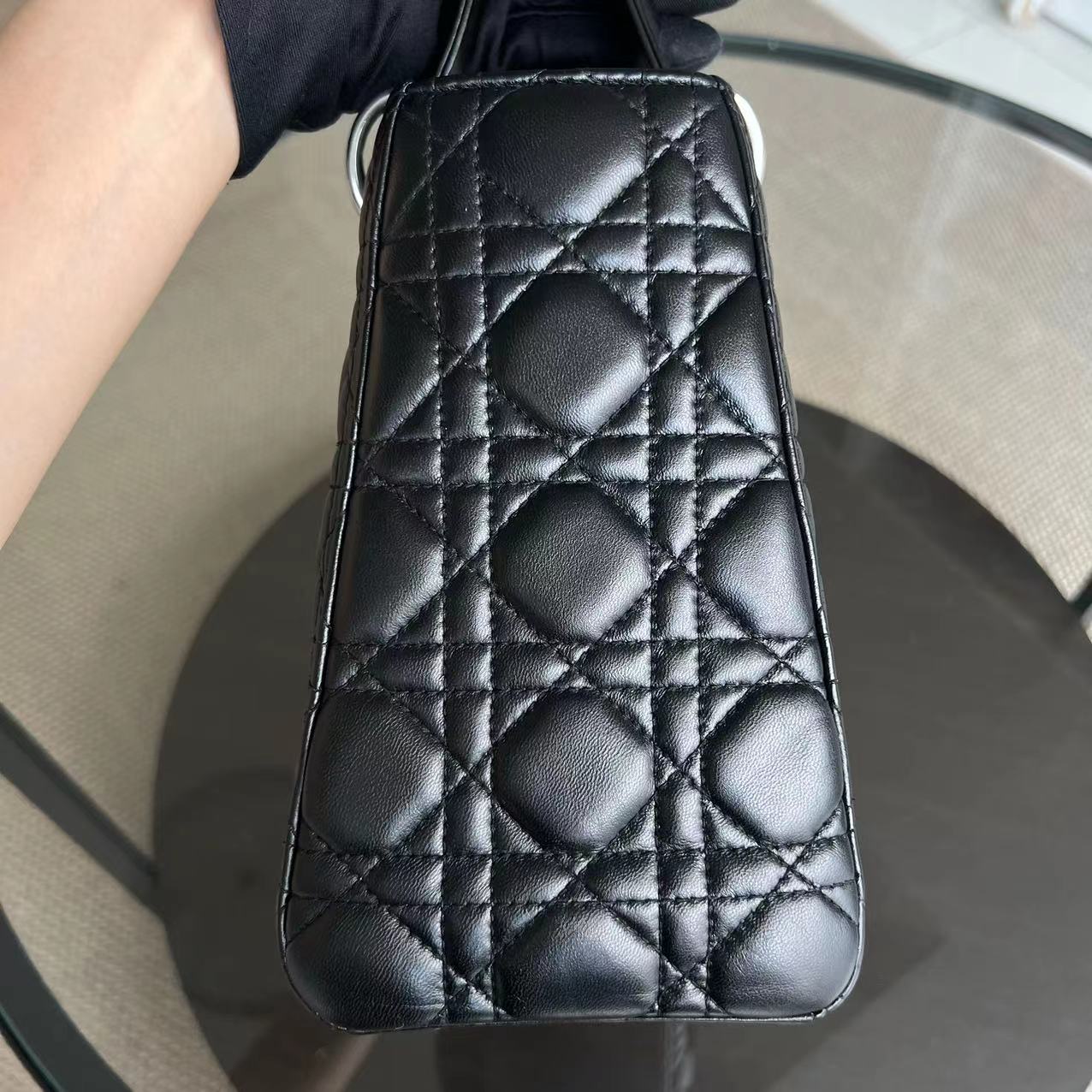 Dior Lady Medium Cannage Lambskin Black SHW