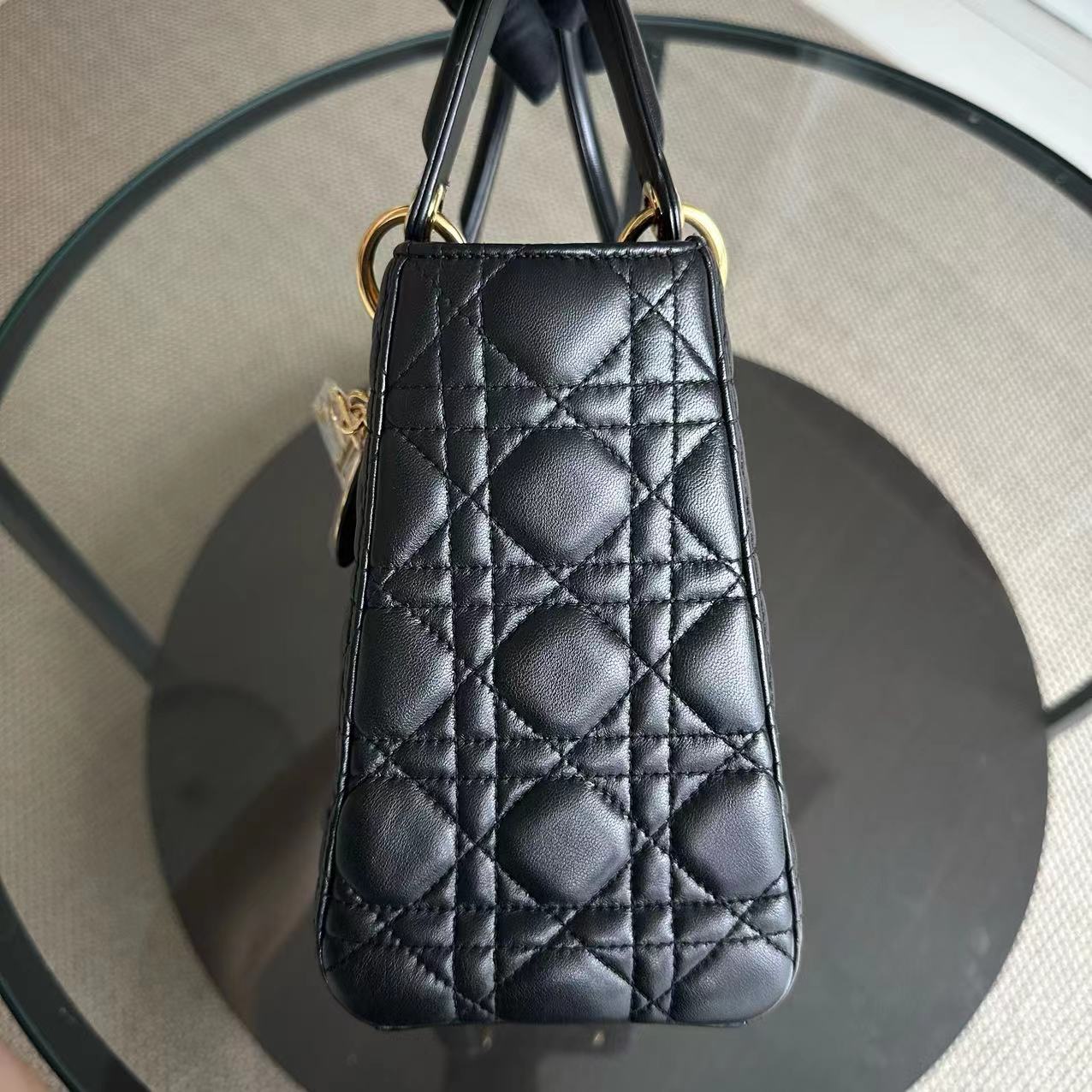 Dior Lady Medium Cannage Lambskin Black GHW