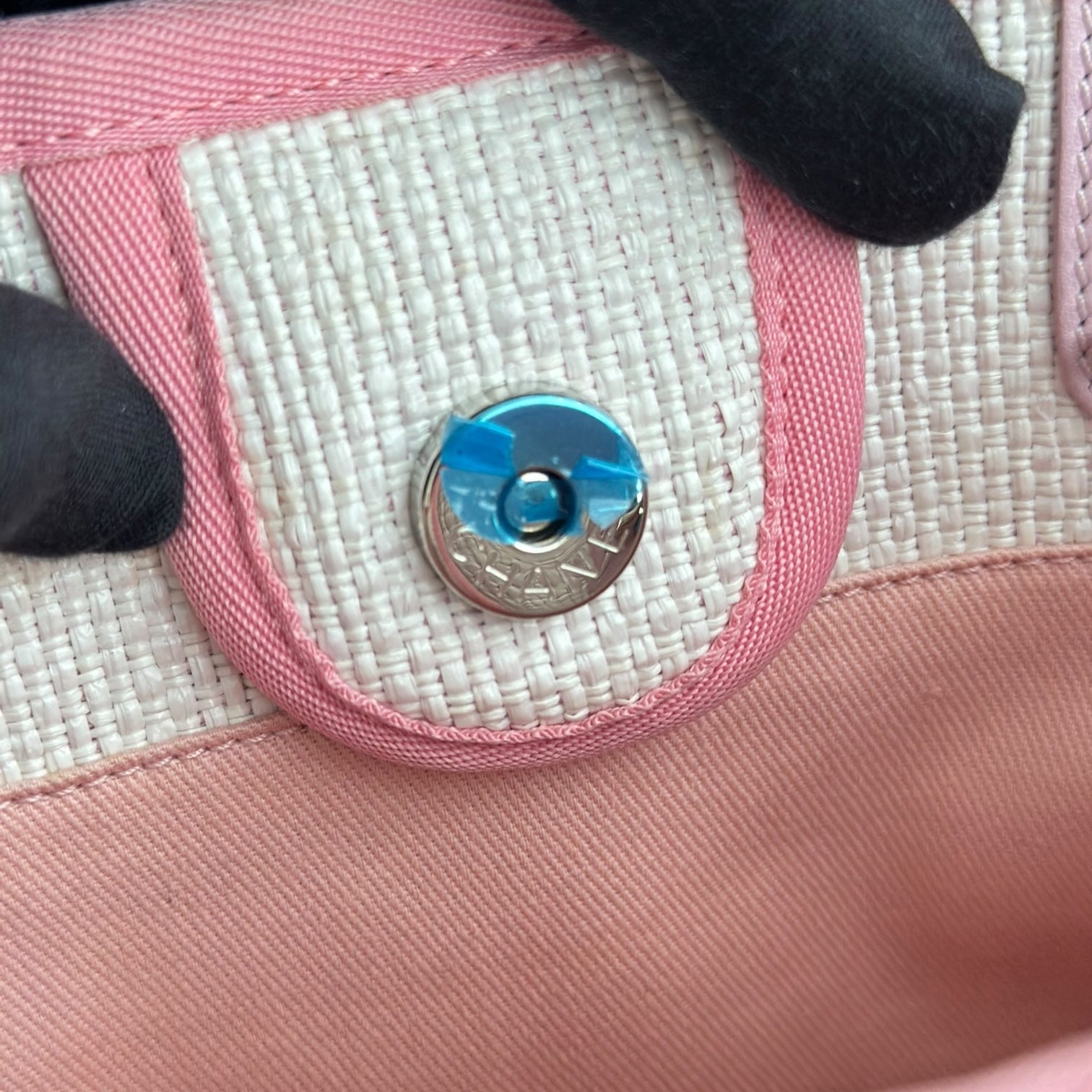 Chanel Deauville Mini - Fabric Tote Pink Silver Hardware Series 21