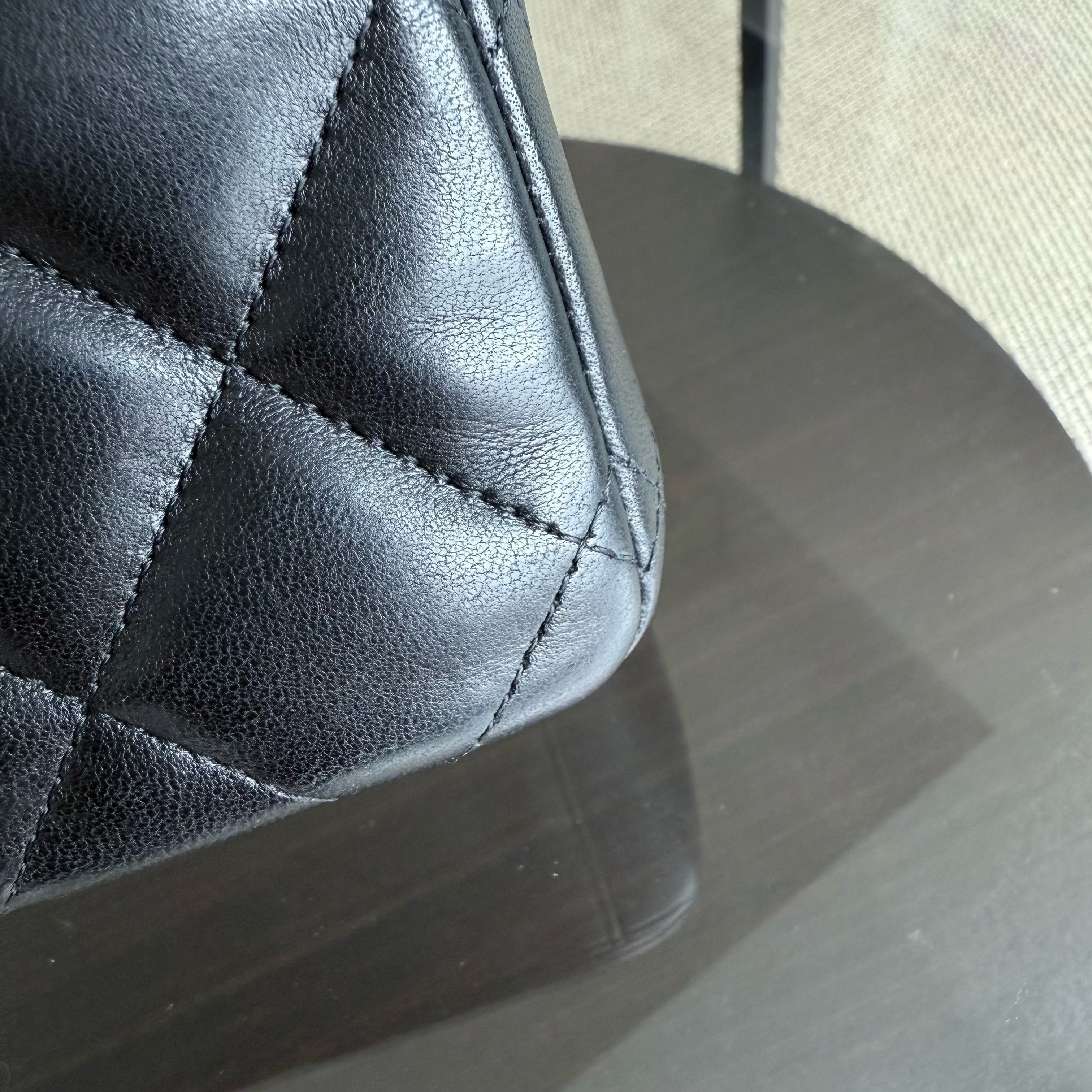 Chanel Classic Flap Maxi - Double Flap 33CM Quilted Lambskin Black Gold Hardware Series 15