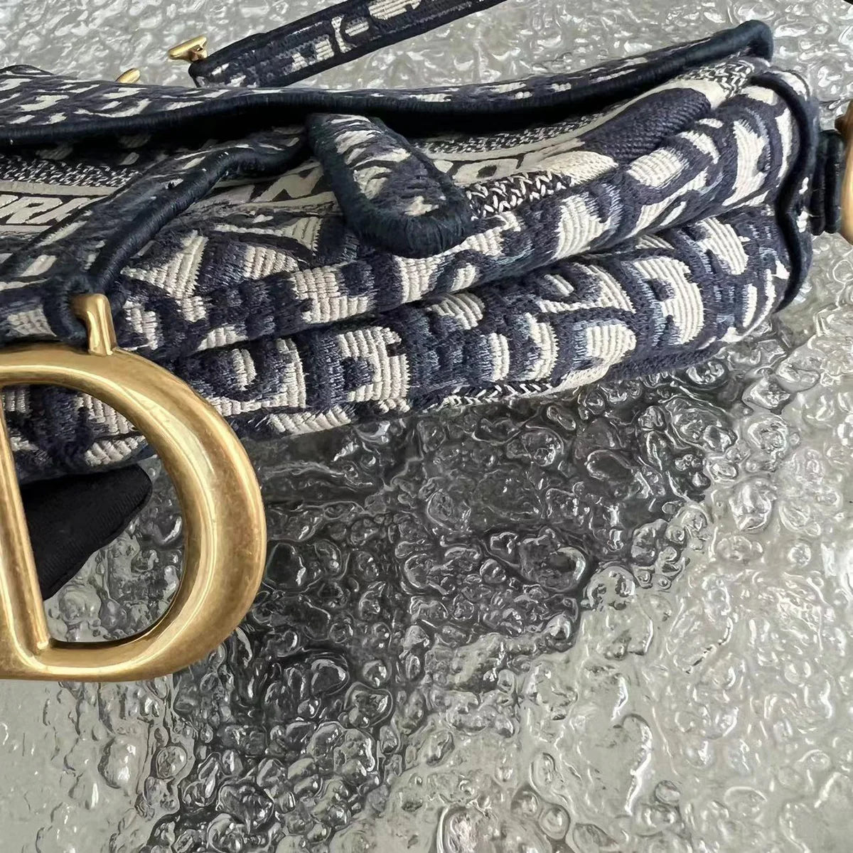 Dior Saddle Medium - Oblique Canvas Monogram Dark Blue Gold Hardware