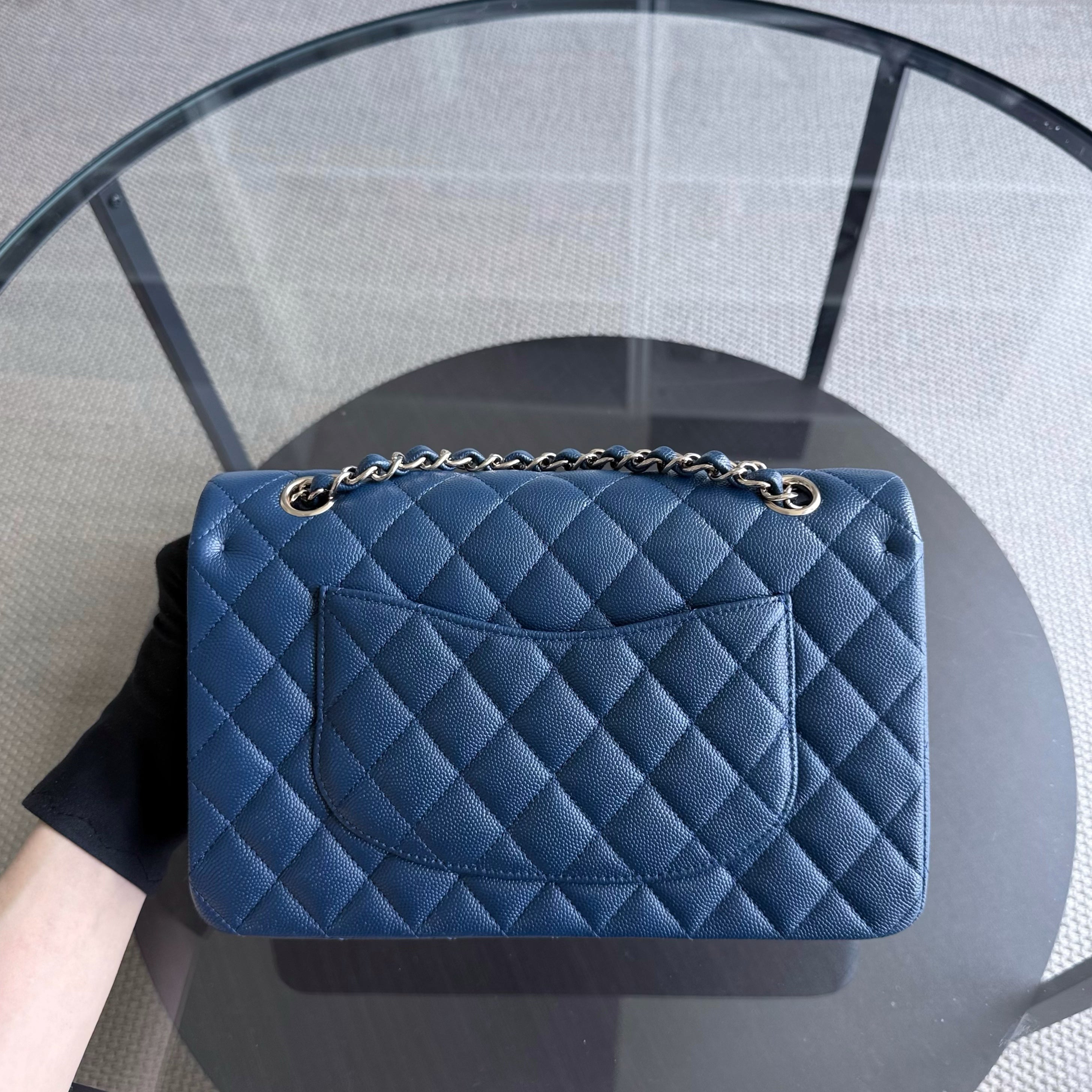 Chanel Classic Flap Medium - Caviar 25CM Quilted Dark Blue Gold Hardware Series 26