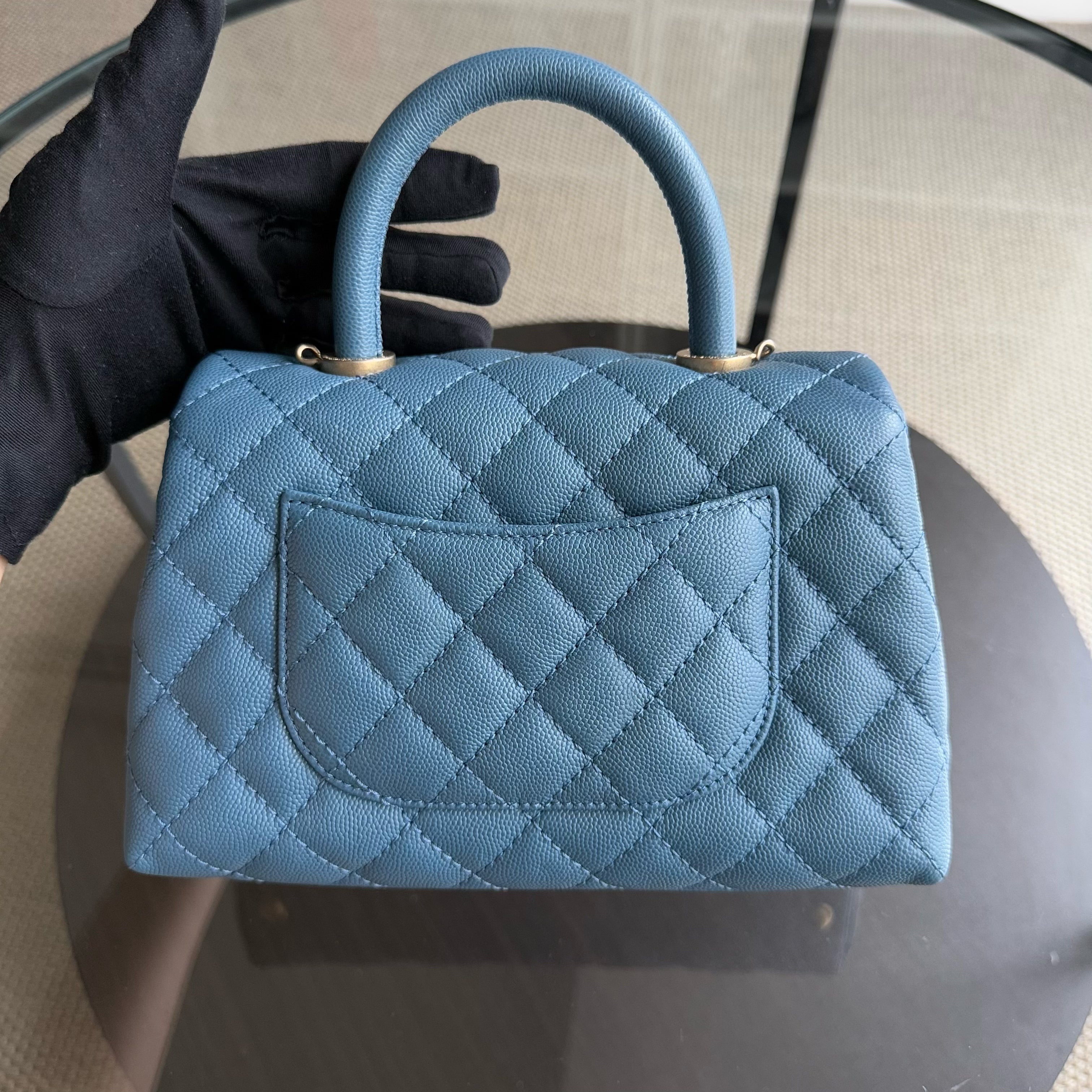 Deposit of Chanel Coco Handle Small - Caviar Quilted Blue Gold Hardware Series 25 (half amount of total)